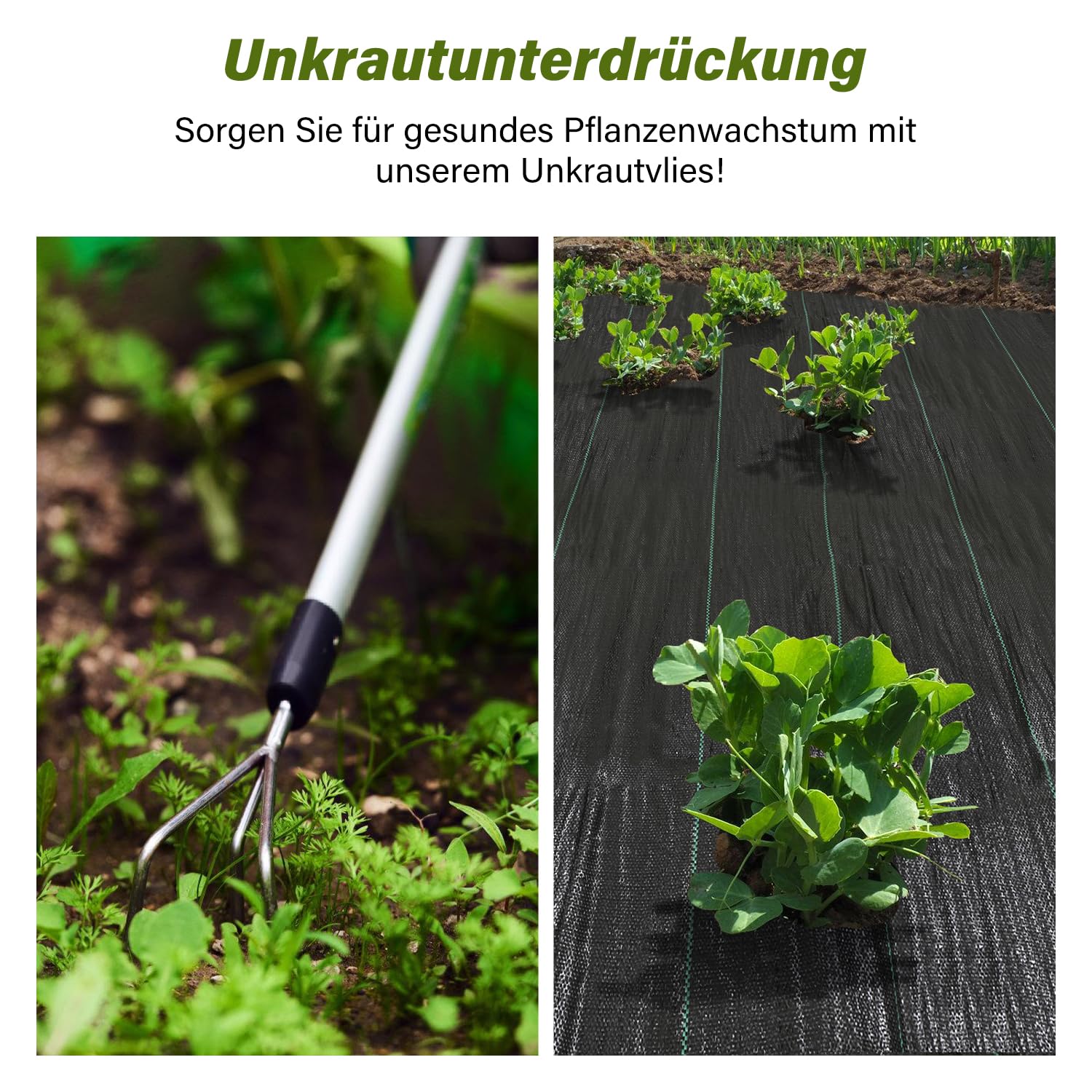 2er Unkrautvlies 100g/m² Gartenvlies,100 * 10000cm, Bodengewebe Wasserdurchlässig,Unkrautfolie Reißfest und UV-Stabilisierung,für Garten