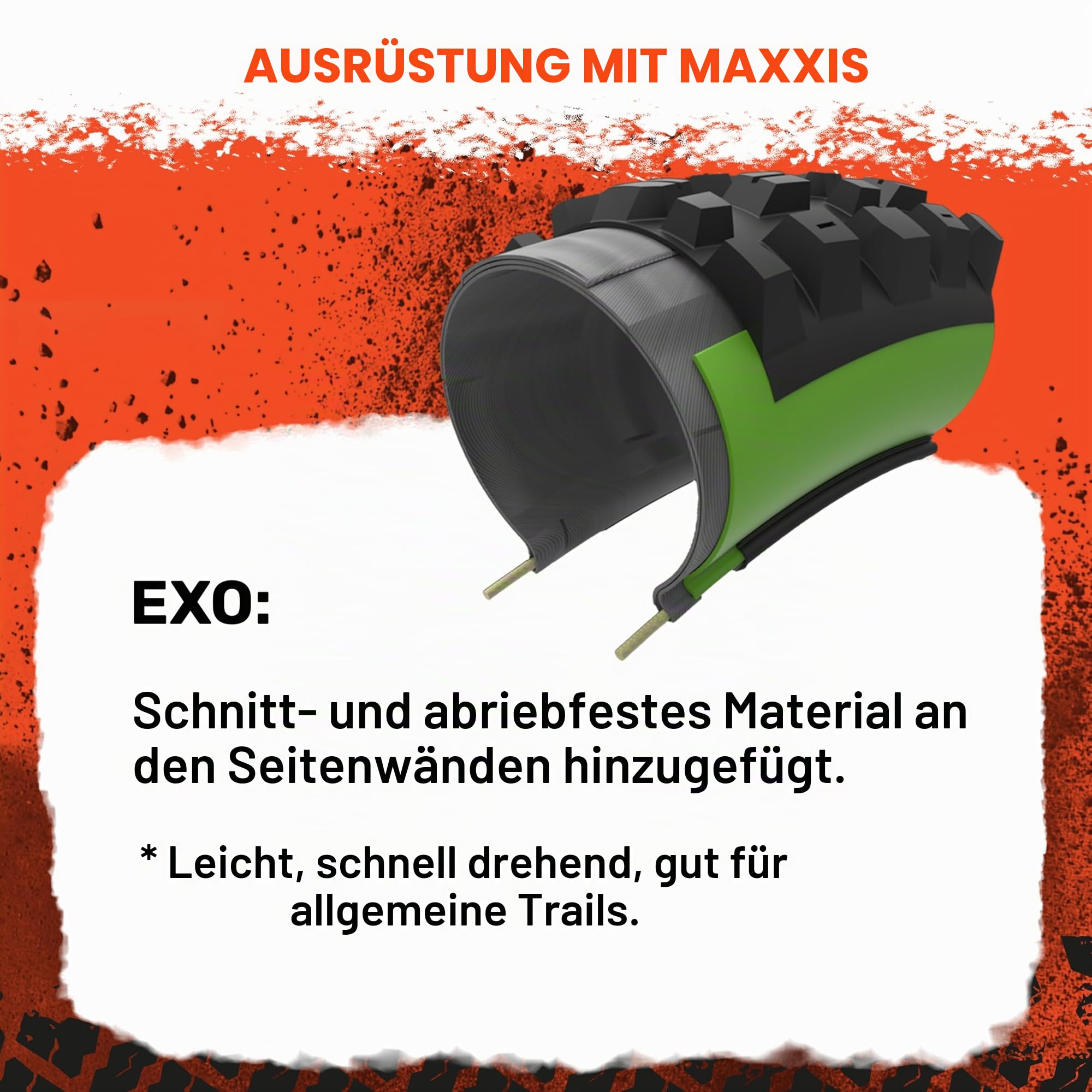 MAXXIS Minion DHR II - Dual Compound EXO - E25 Rating, Tubeless | Excellent Braking and Cornering Traction in Steep Terrain