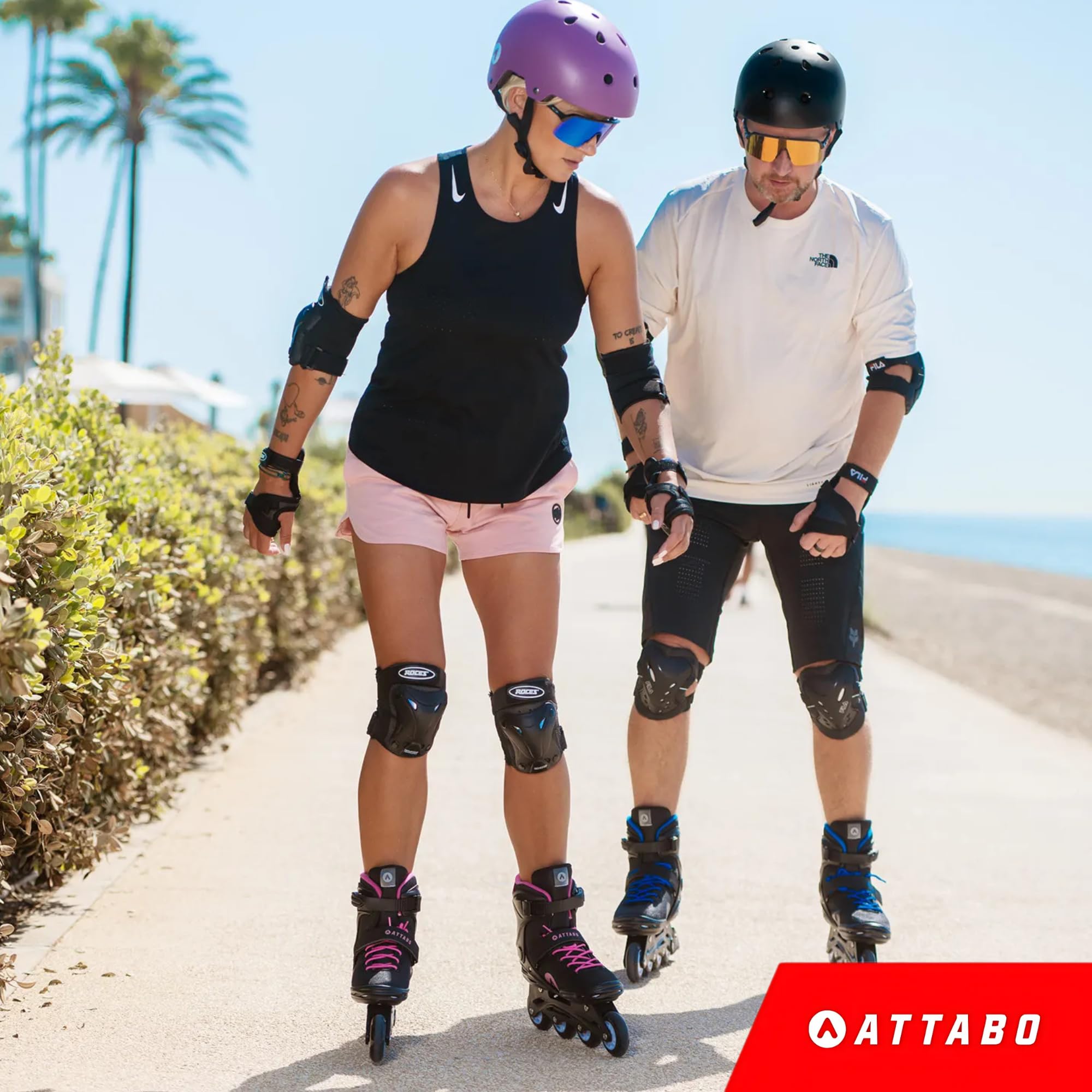 ATTABO Patines en línea ciclón talla 40-46 EU patines en línea para hombre con ruedas PU 82A capa semi-dura TPR freno patines de ruedas en línea para interior al aire libre deporte