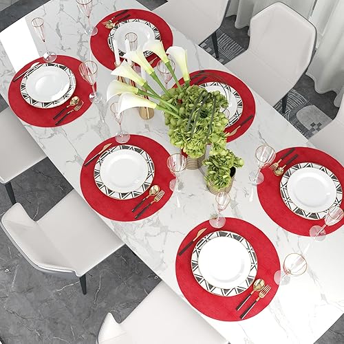 Miniatura 114 de Juego de 4 manteles individuales de lino suave hechos a mano resistentes al calor, manteles individuales para mesa de comedor, manteles individuales