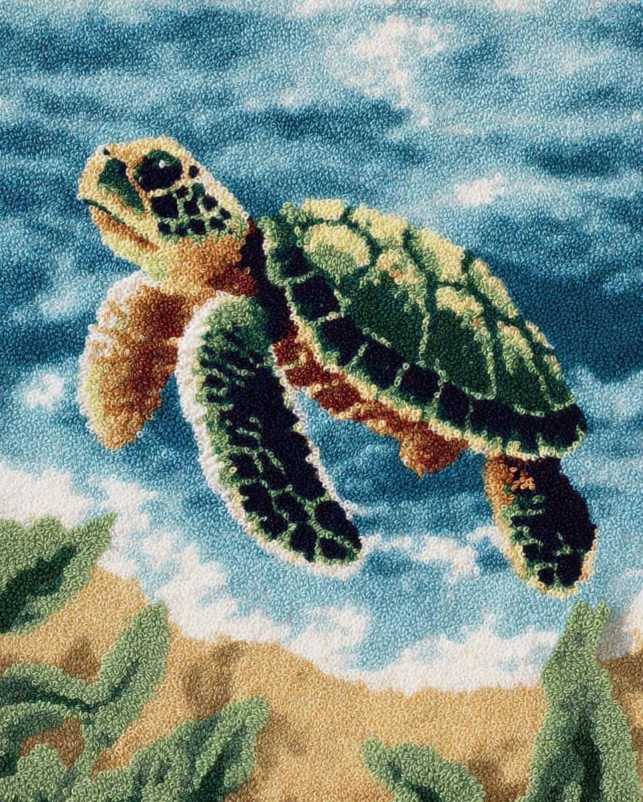 Wallphantom Latch Hook Kits for Adults Beginners Rug,Animals, sea Turtles