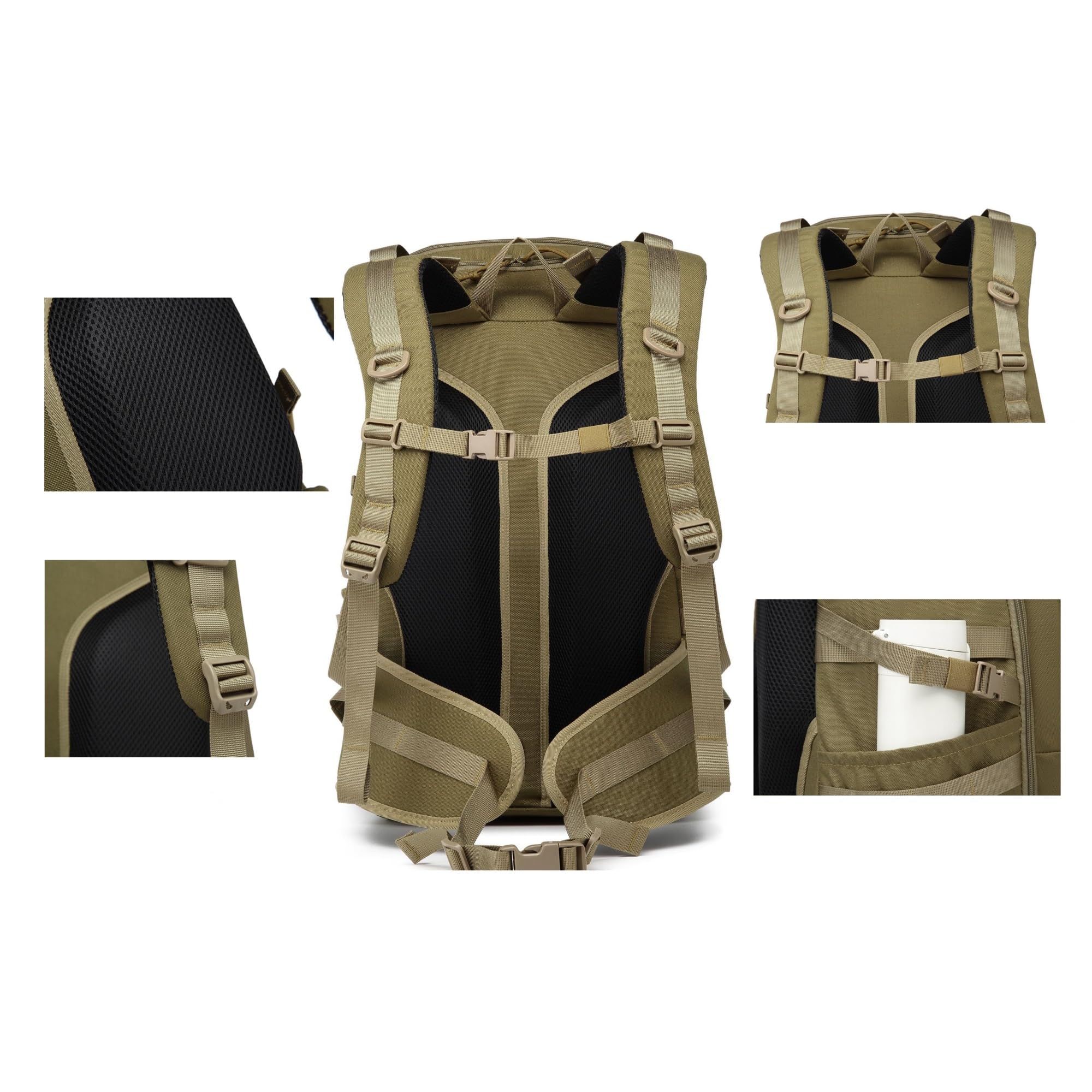 Praktyczny Plecak Męski, Wodoodporny Plecak Turystyczny Outdoor 35l Military Tactical Camping, Oddychająca Torba Sportowa Na Laptopa, Do Trekkingu, Pieszych Wędrówek, Podróży, Kempingu(Brown)