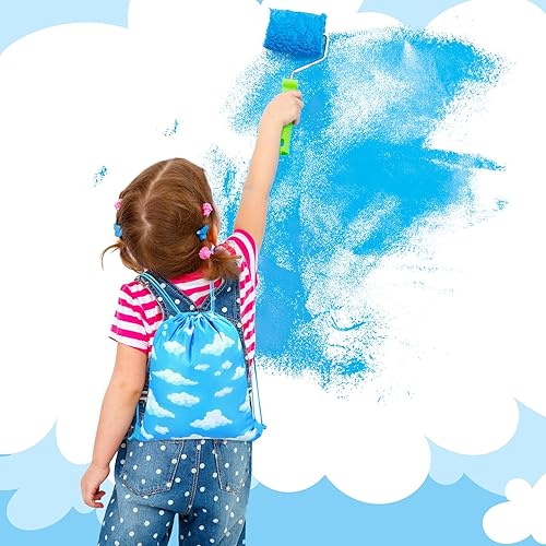 Miniatura 6 de Capoda 16 bolsas pequeñas con cordón, diseño de nubes blancas, cielo azul, nubes blancas, bolsas de regalo temáticas de cielo azul, con cuerda de