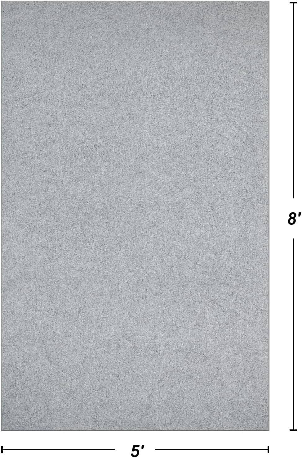 Premium Non Slip Rug Pad 5x8 Feet, 1/4" Thick Cushioned Rug Gripper for Hardwood Floors, Vinyl, Laminate, Stone, Carpet & Tile, Under Rug Padding Protects Floors
