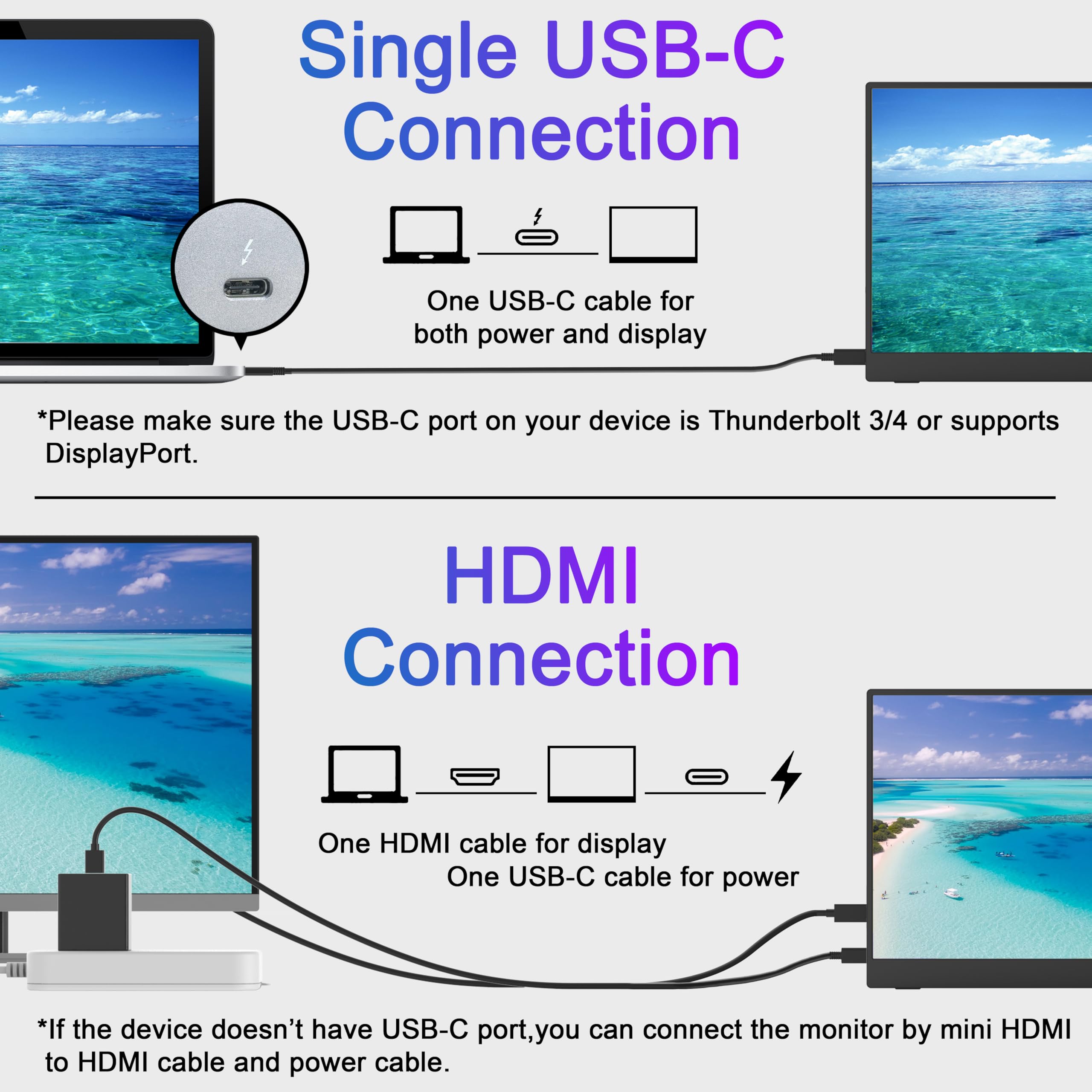 Bwanaz Portable Monitor 15.6'' FHD 1080P, USB-C HDMI IPS Display w/Smart Cover/Stand, Speaker, Plug & Play, Ultra-Slim External Monitor for PC, MAC, Phone, Xbox, PS5