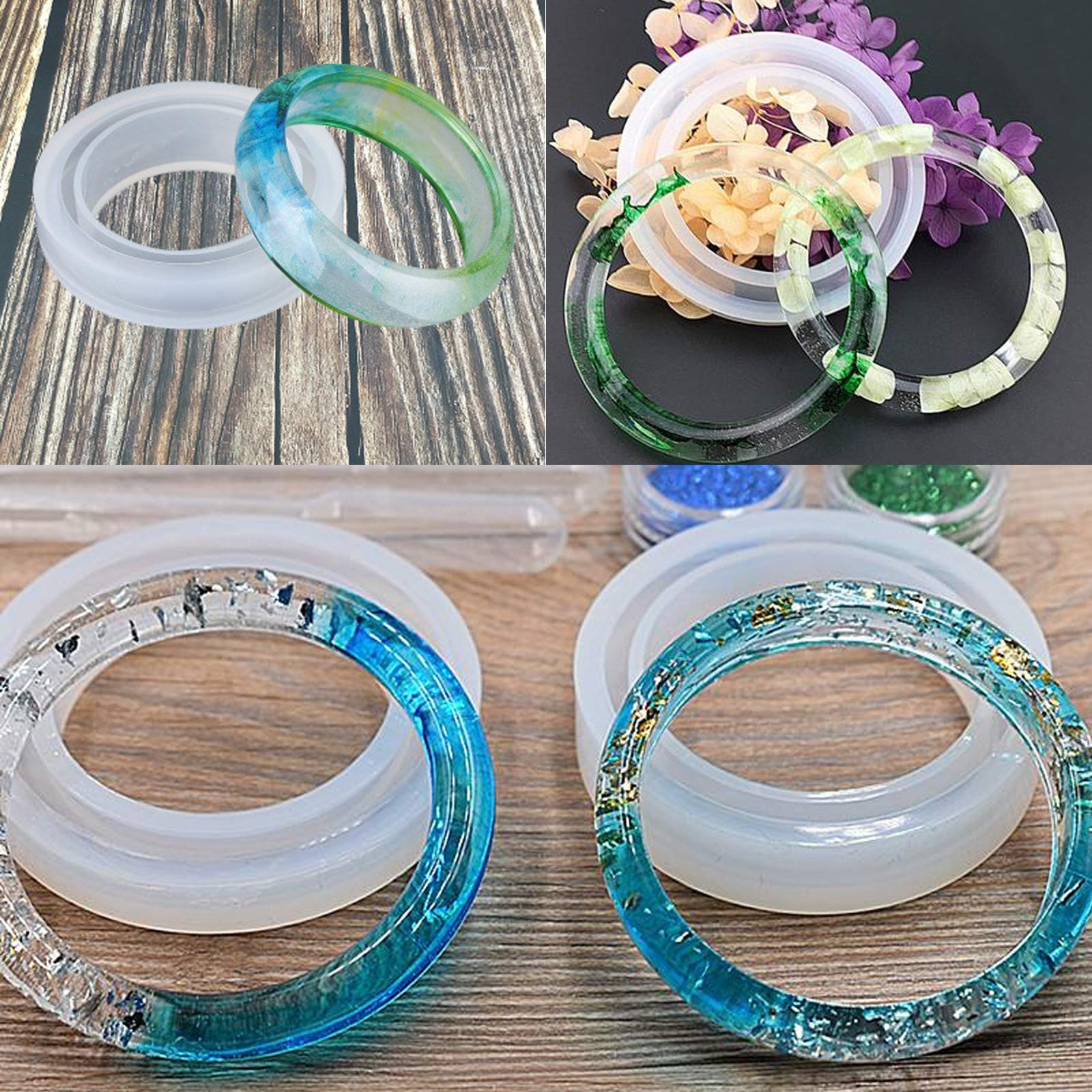 FineGood 12 stuks hars mallen sieraden, epoxyhars sieraden maken kit hars oorbel mallen siliconen hars mallen voor edelsteen hanger ketting