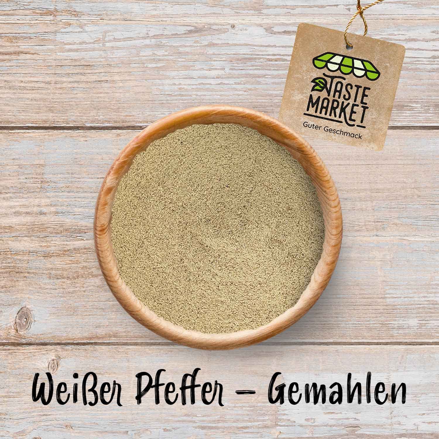 1 kg Pfeffer weiß gemahlen | Pulver | Gewürz | weiße Pfefferkörner gemahlen | Universalgewürz | weißer gemahlener Pfeffer