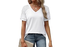 Pleated V-Neck T-Shirt: Effortlessly Chic for Dressy Casual Occasions