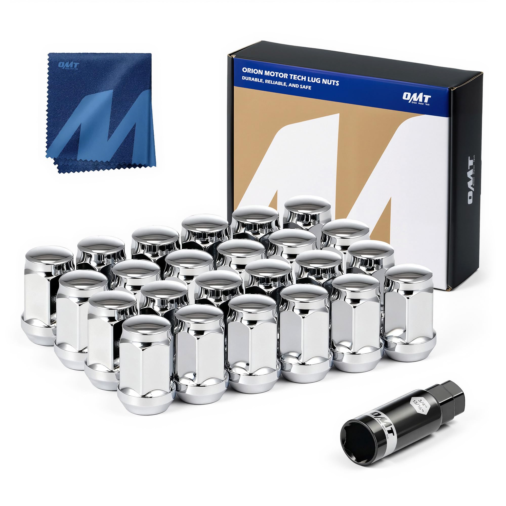 Amazon.com: Orion Motor Tech 24-Piece 1/2-20 Lug Nuts Chrome with