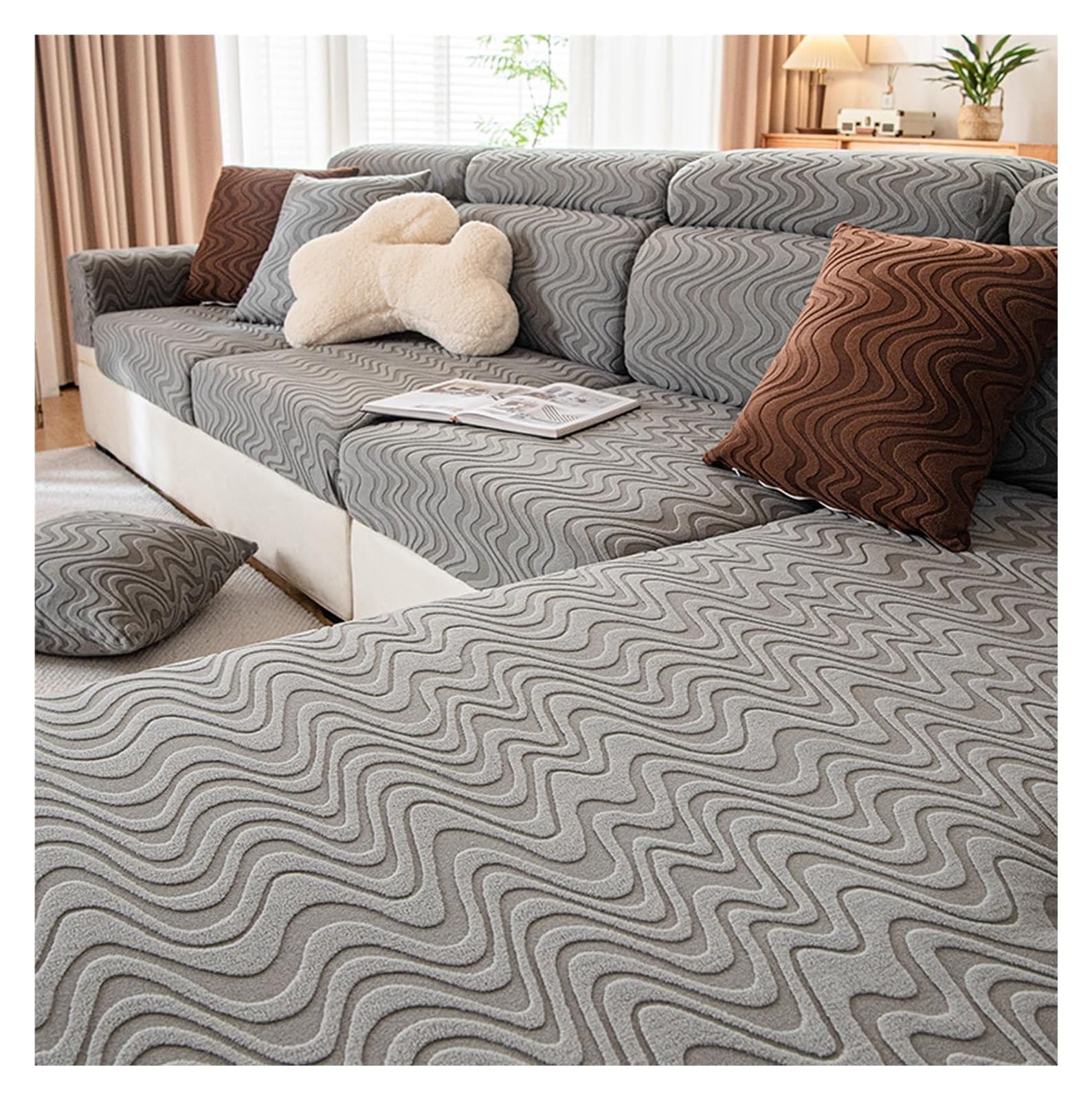 Housse de coussin canapé velours antidérapante contre l'usure du siège