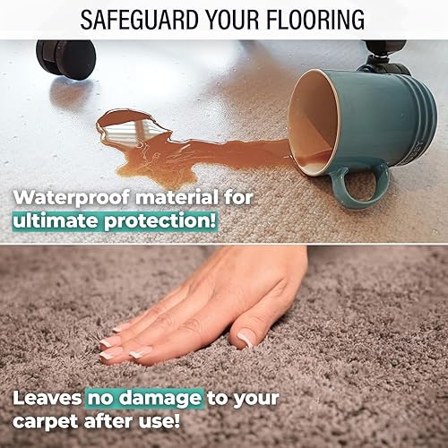 Miniatura 4 de Tapete para silla de oficina para alfombra, tapete protector para silla de escritorio para silla de oficina, tapete de silla de computadora para