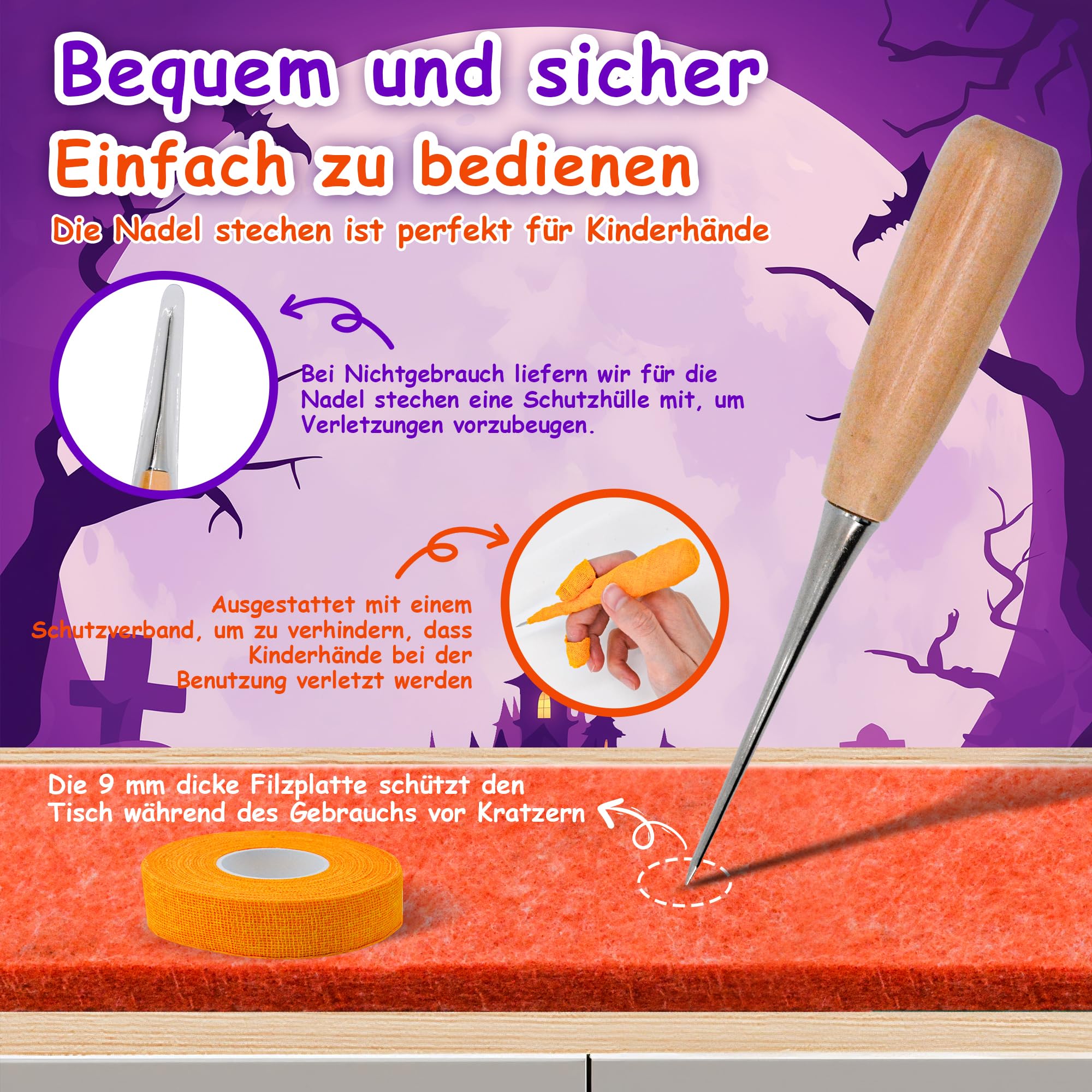 Nadelfilz Starter Kit Für Anfänger – Inkl. Wolle, Nadeln, Rahmen & Anleitung, Stil 7