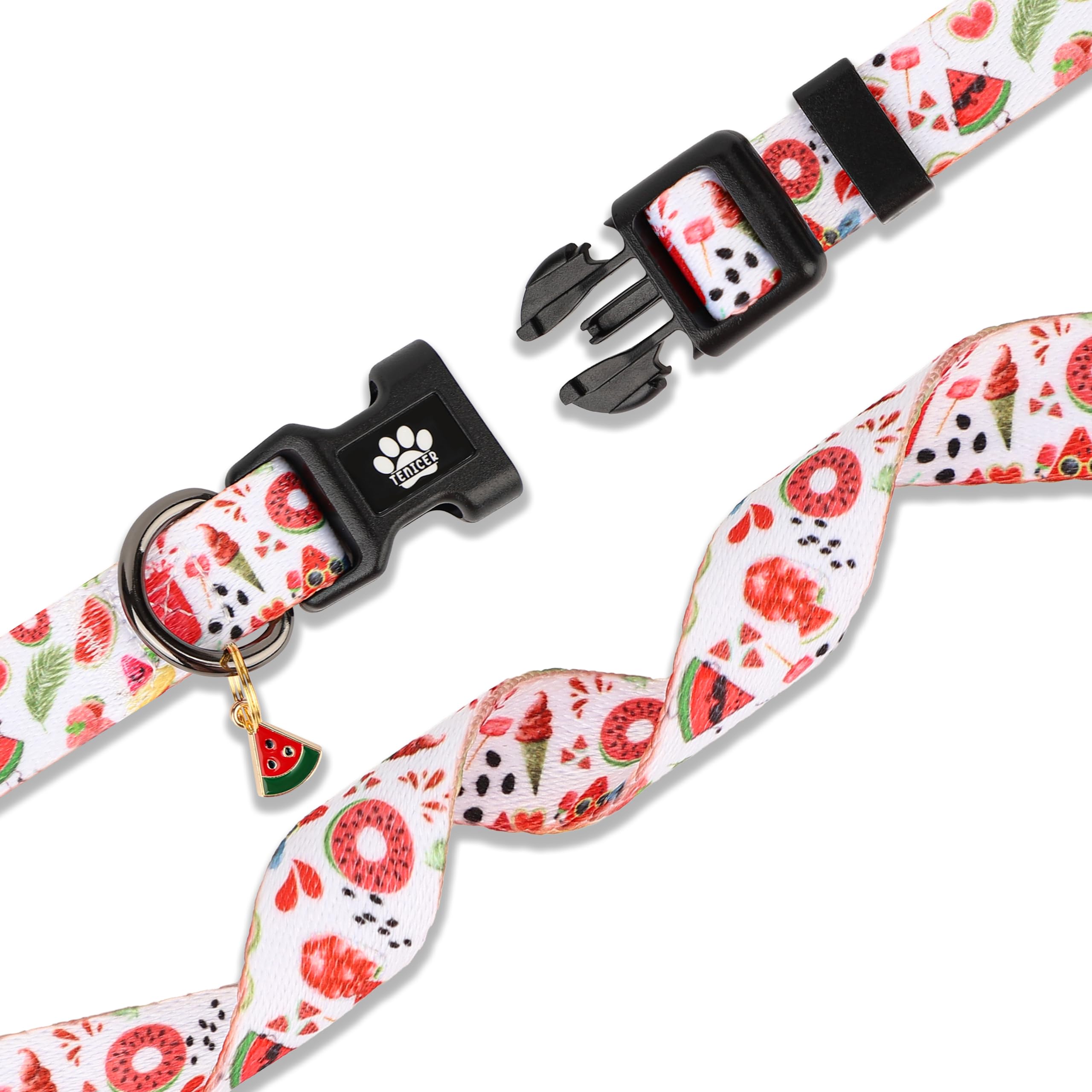 Collar de verano para perros pequeños, medianos y grandes, lindos collares de sandía para cachorros, para niños y niñas, para fiesta en la piscina, picnic, senderismo, caminar, actividades al