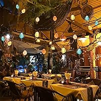 Vista 3 de Vigdur Cadena de luces multicolor para exteriores con 10 focos, impermeable, conectable, luz para interior y exterior, patio, para fiesta, boda