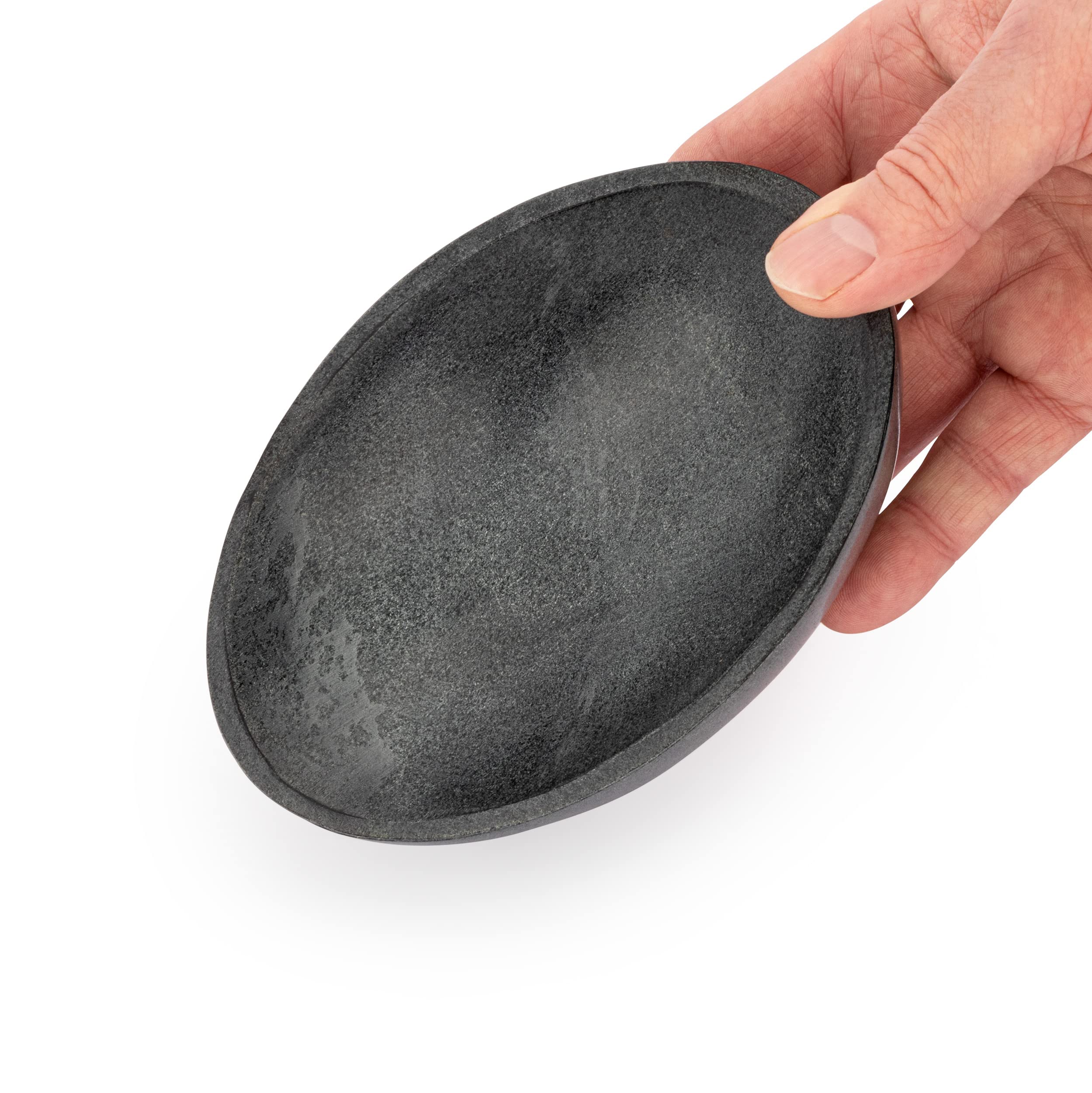 NKlaus Räucherschale 15x10cm Oval aus Speckstein massiv grau, 1 Stück