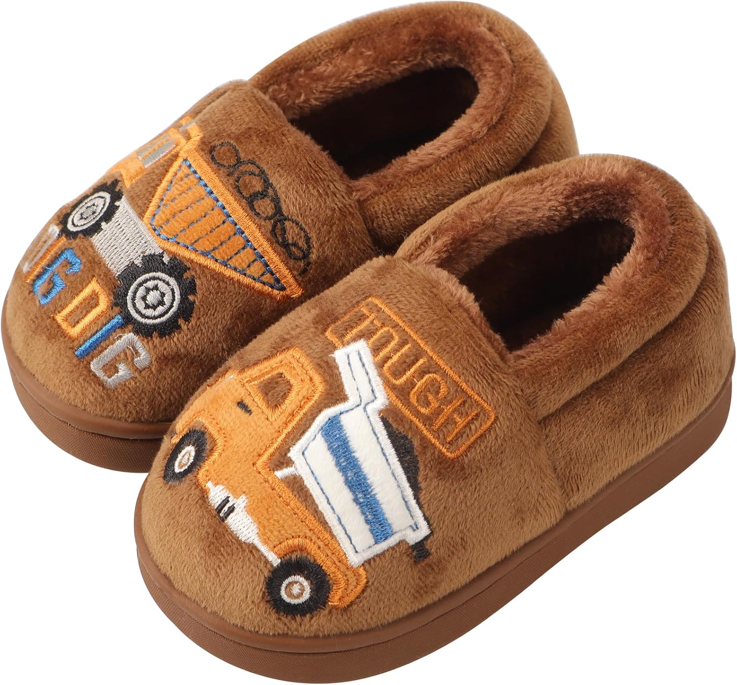 OWIF Toddler Slippers Boys Girls Little Kids House Slipper Cute Warm Soft Indoor Bedroom Shoes with Non-slip Sole