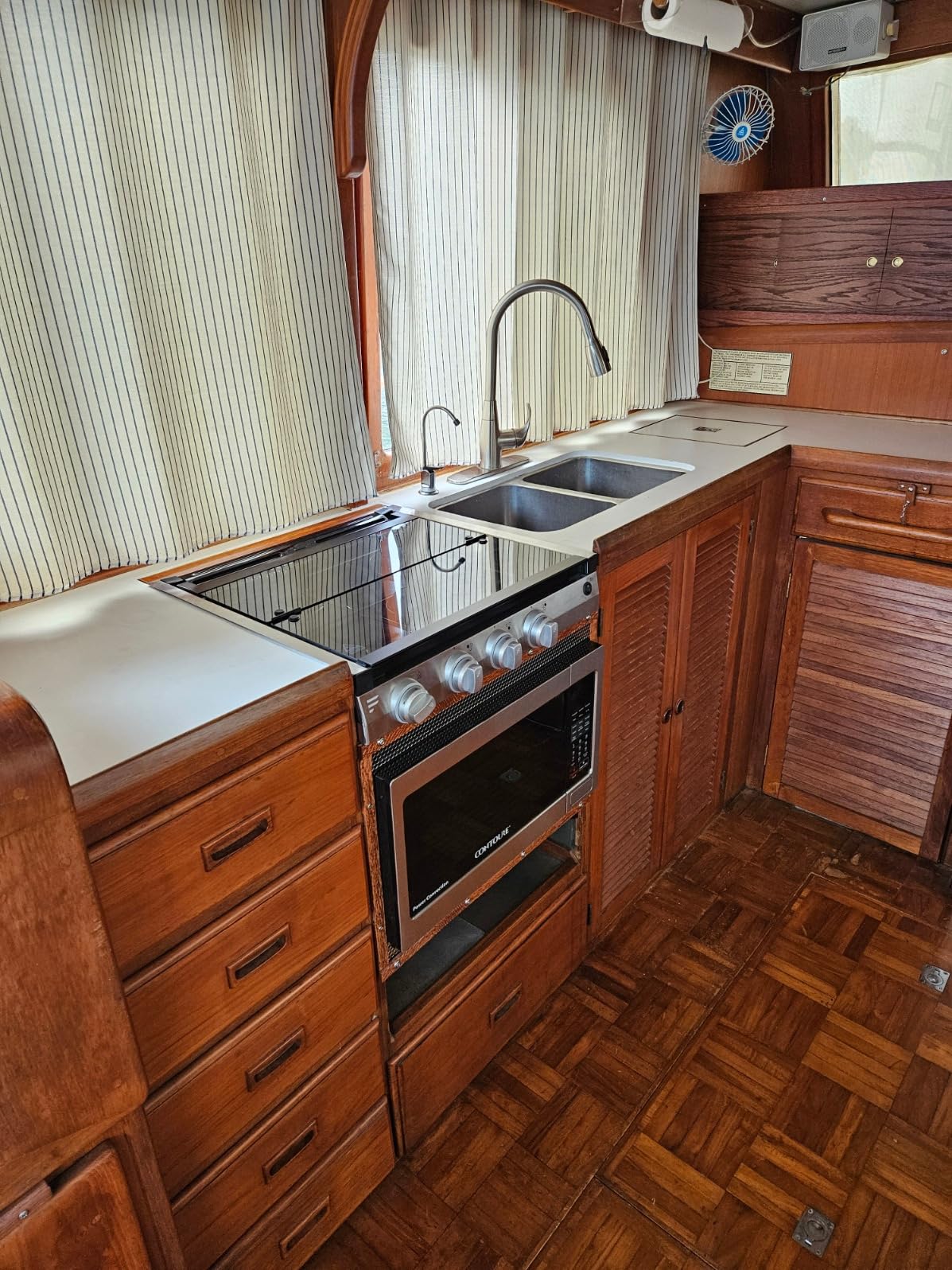 RV Built-In Stainless Steel SMART Air Fry and Convection Microwave Oven | 1.1 cu.ft. | 10 Power Levels | Tempered Glass Turntable | RV-200S-CON