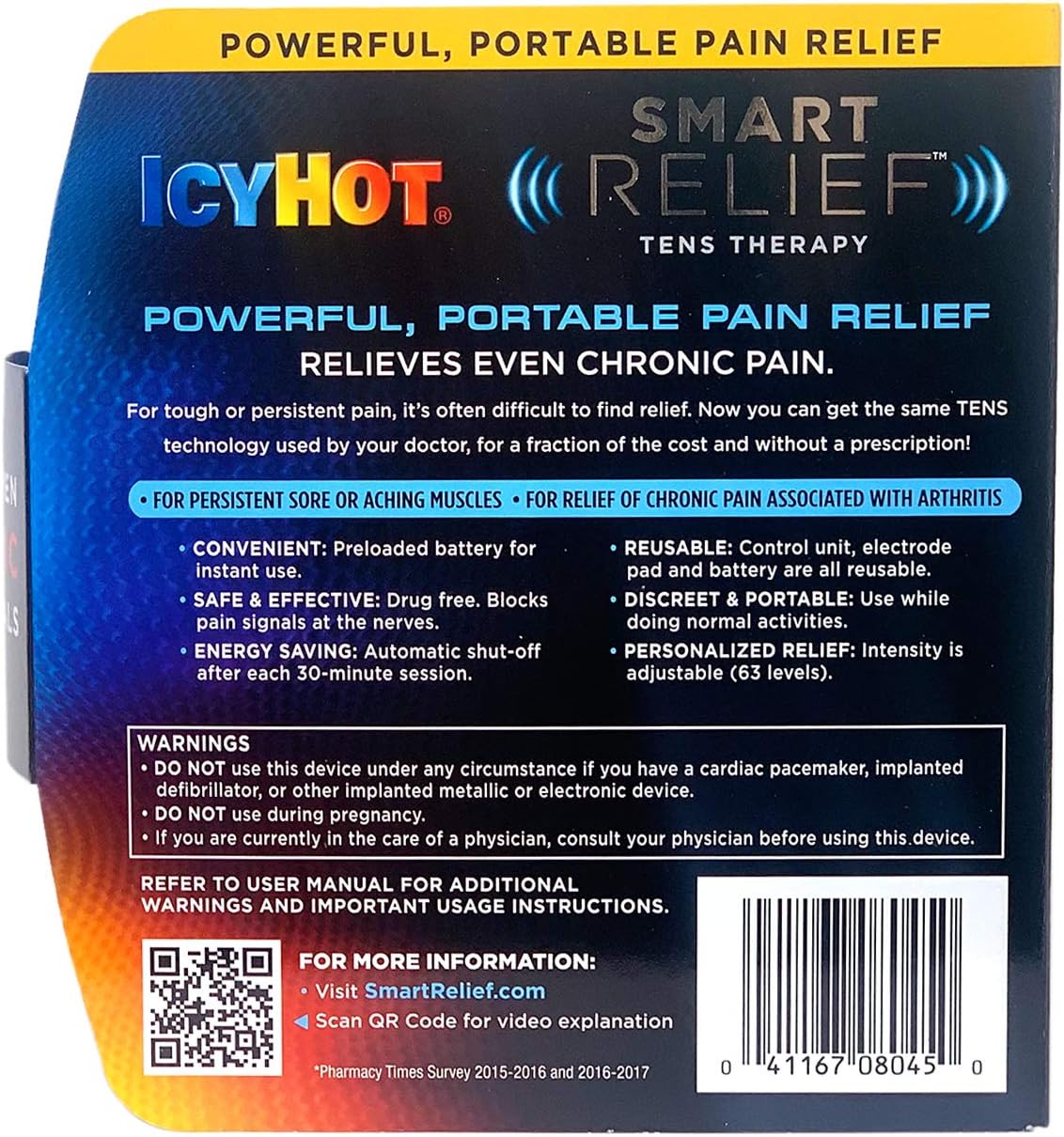 Icy Hot SmartRelief TENS Therapy SmartRelief Control Unit for Wireless Knee & Shoulder Pain Therapy
