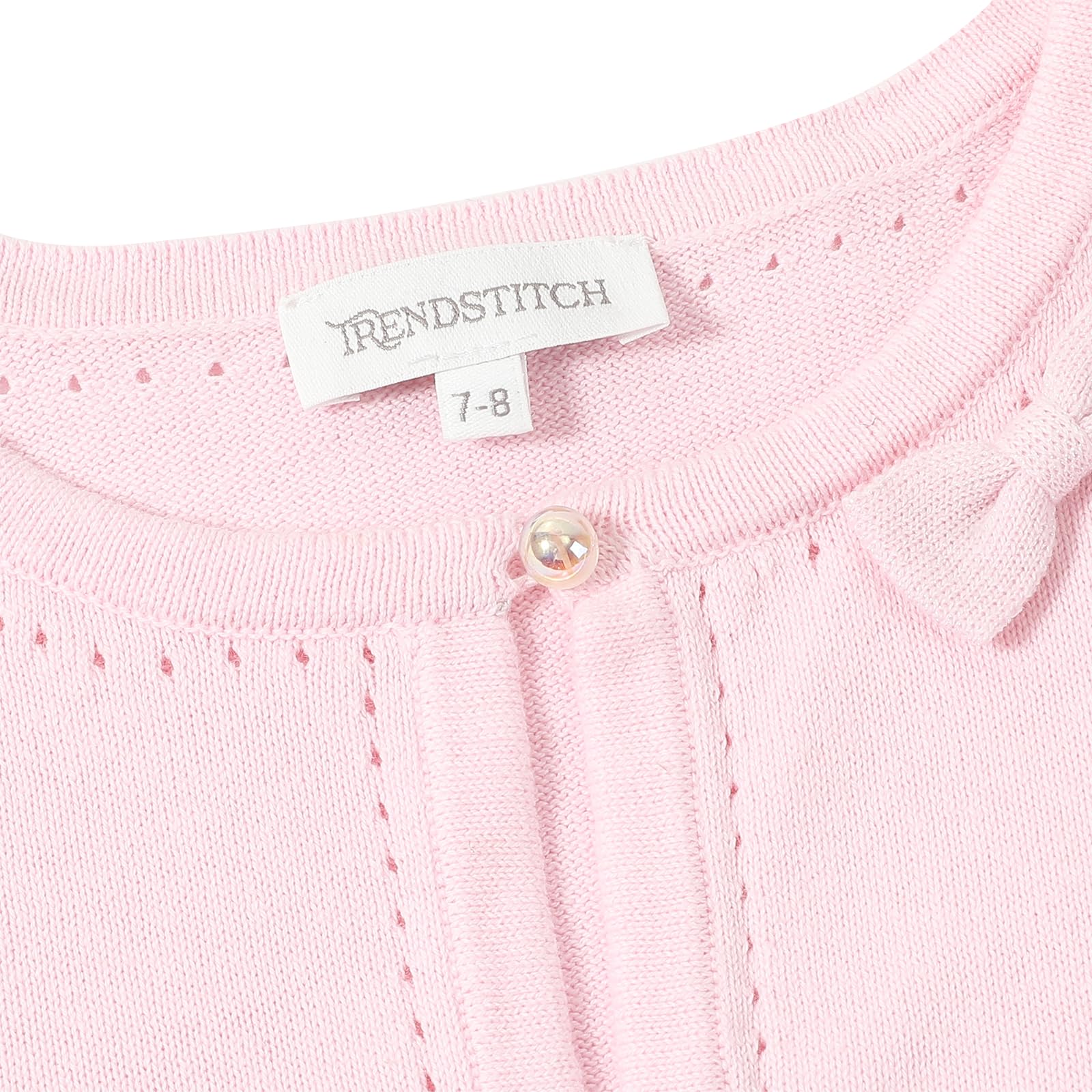 Cárdigan tipo bolero de punto de manga larga para niña con cierre de botón de lazo, chaqueta de punto para niños