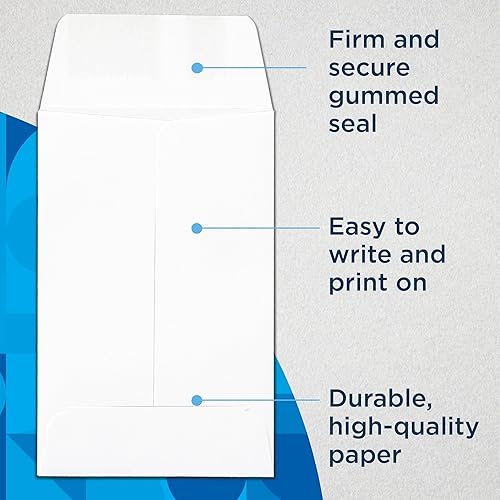 Miniatura 5 de Guardian Sobres de papel #1 para monedas con solapas engomadas, paquete de 50 sobres pequeños en blanco para tarjetas de regalo, monedas, recibos,