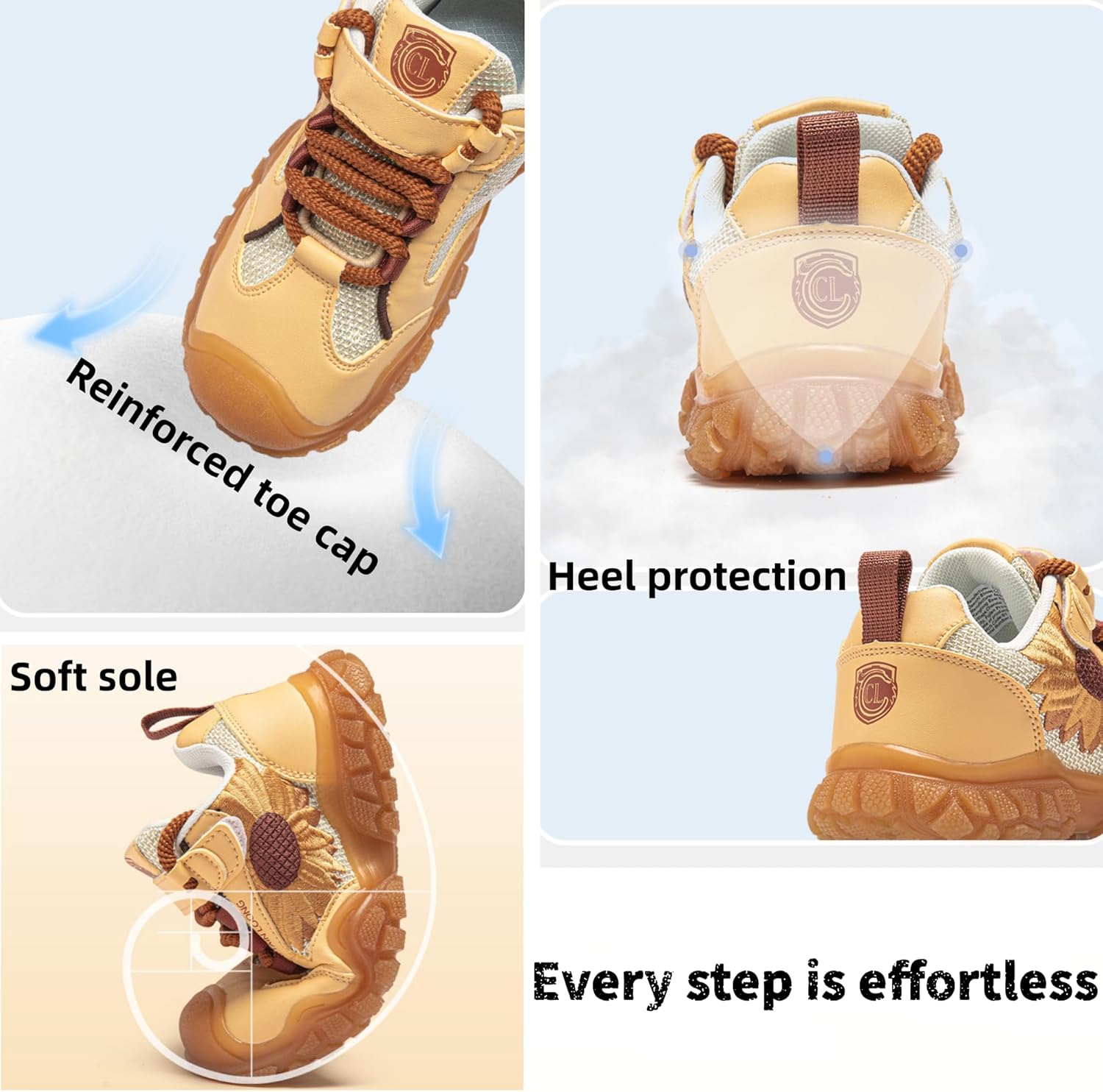 Boy's Girl's Hiking Shoes Kids Outdoor Trekking Sneakers Unisex Children's Low-Top Non Slip Running Shoes