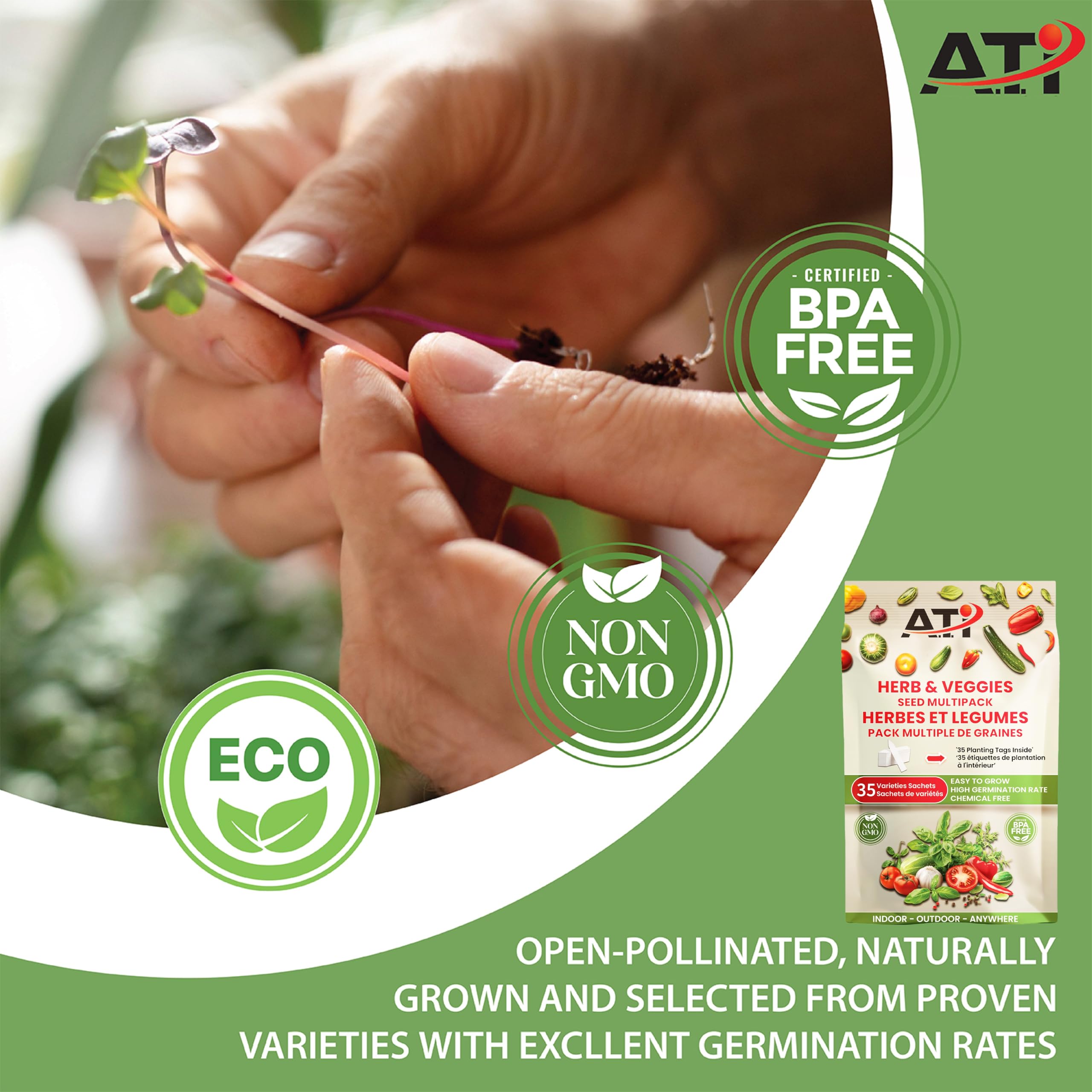 A.T.I 35 Variety Heirloom Vegetable & Herb Seed Pack – Approx