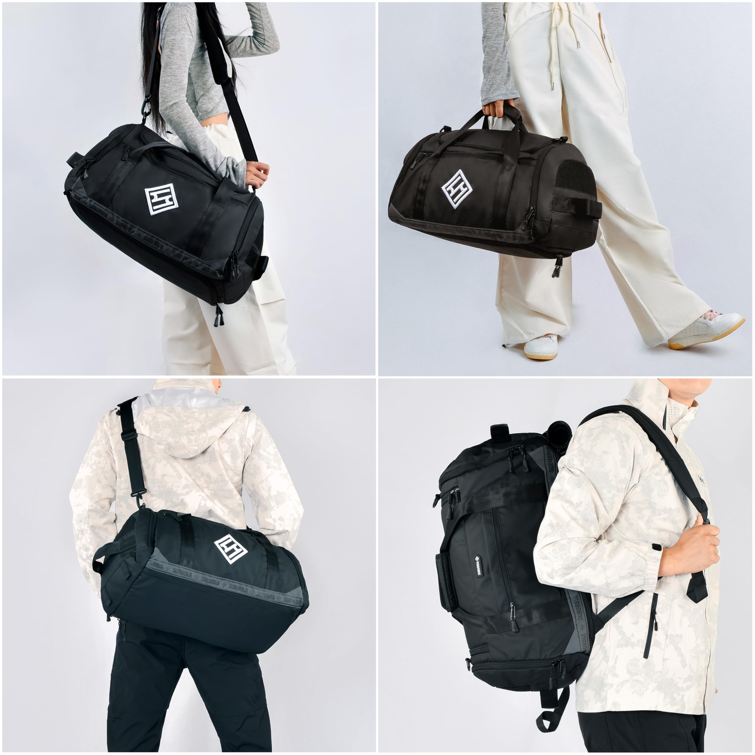 Borsa sportiva per uomo e donna, zaino sportivo con scomparto per scarpe, borsa da viaggio da 46 l, grande borsa da allenamento con scomparto impermeabile per sport, fitness, palestra, nuoto, yoga,