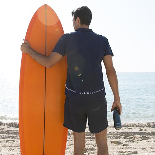 Miniatura 5 de S'well - Botella de agua de acero inoxidable, 17 onzas líquidas, suave al tacto, color negro, triple capa aislada al vacío, mantiene las bebidas