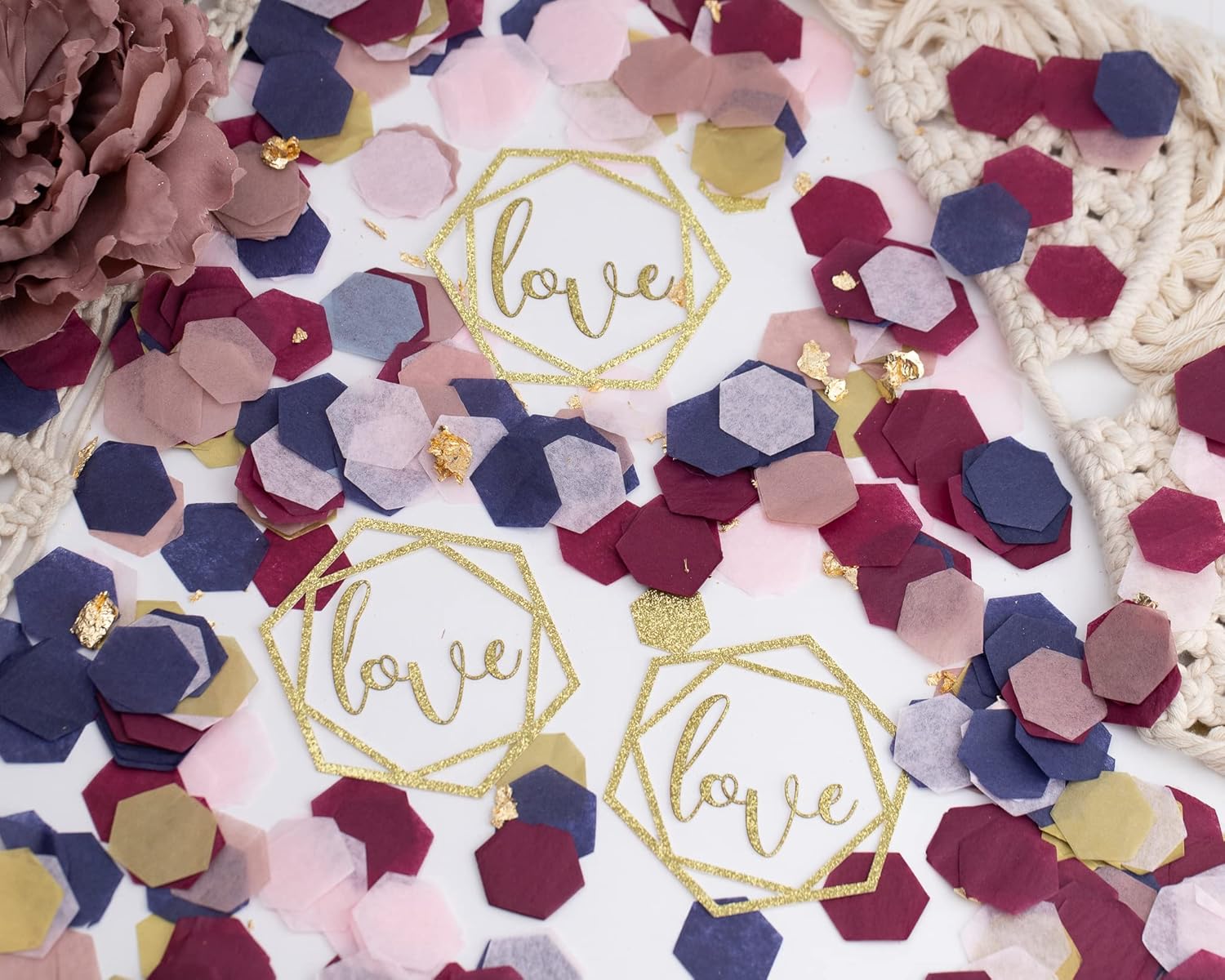 Bridal Shower Table Decorations, Engagement Party Decor, Love Confetti, Navy Blue, Bluch and Burgundy Bridal Shower Table Decorations, Engagement Party Decor, Love Confetti, Navy Blue, Bluch and Burgundy