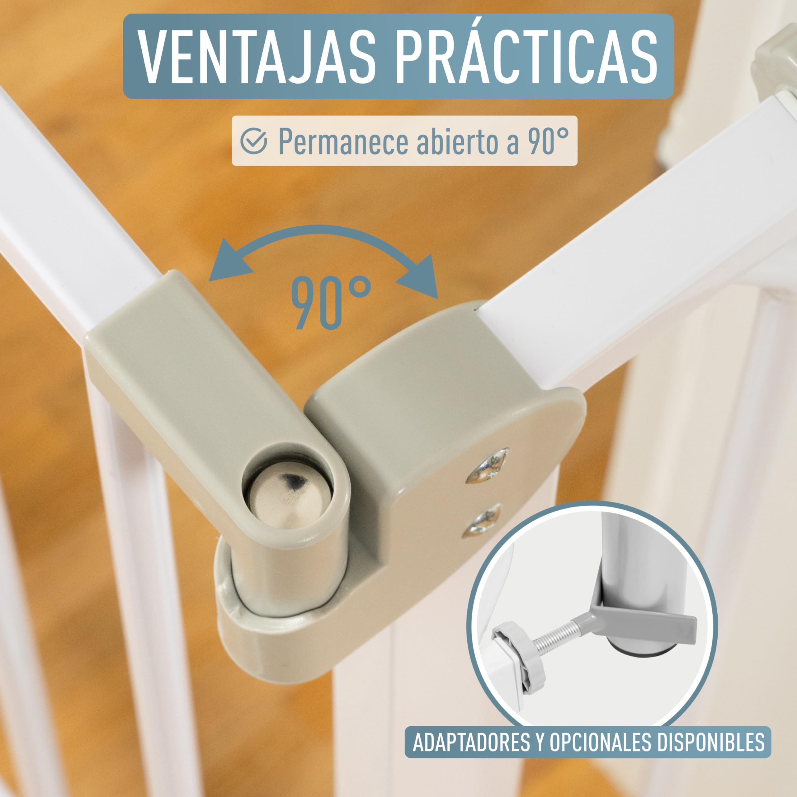 IB STYLE Barrera de Seguridad Berrin - Barrera de Protección, Fijación por Presión, para Puertas Anchas, Sistema Antiapertura, Mascotas y Cachorros, Blanco, Ancho: 88-96 cm