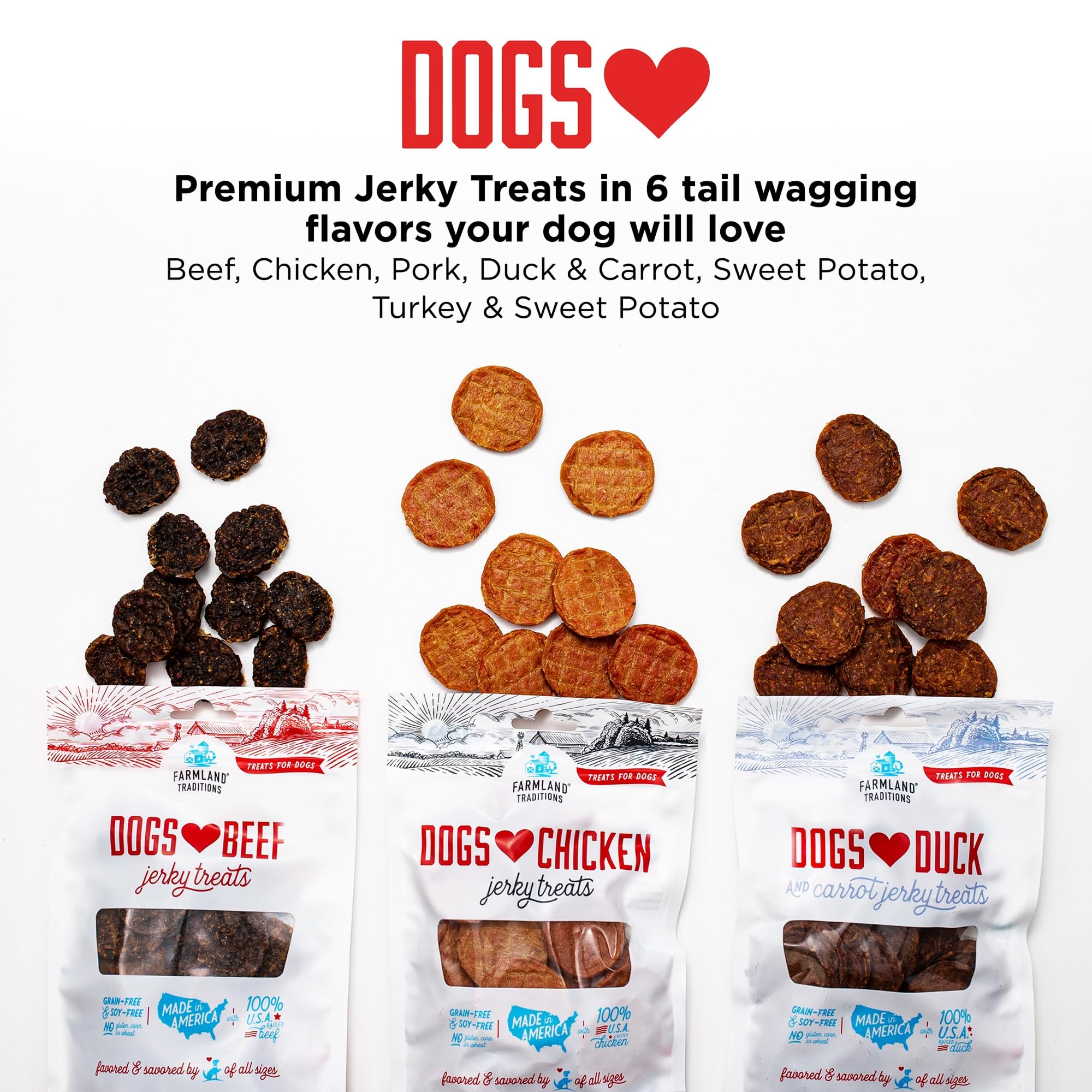 Farmland Traditions USA Made Dogs Loves Dinde et patate douce, 6 oz