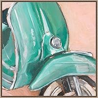 Vista 19 de Amanti Art Framed Canvas Wall Art 30x30 Retro Scooter IV by Ethan Harper, Framed Wall Art Canvas, Transportation Artwork, Country Rustic Decor