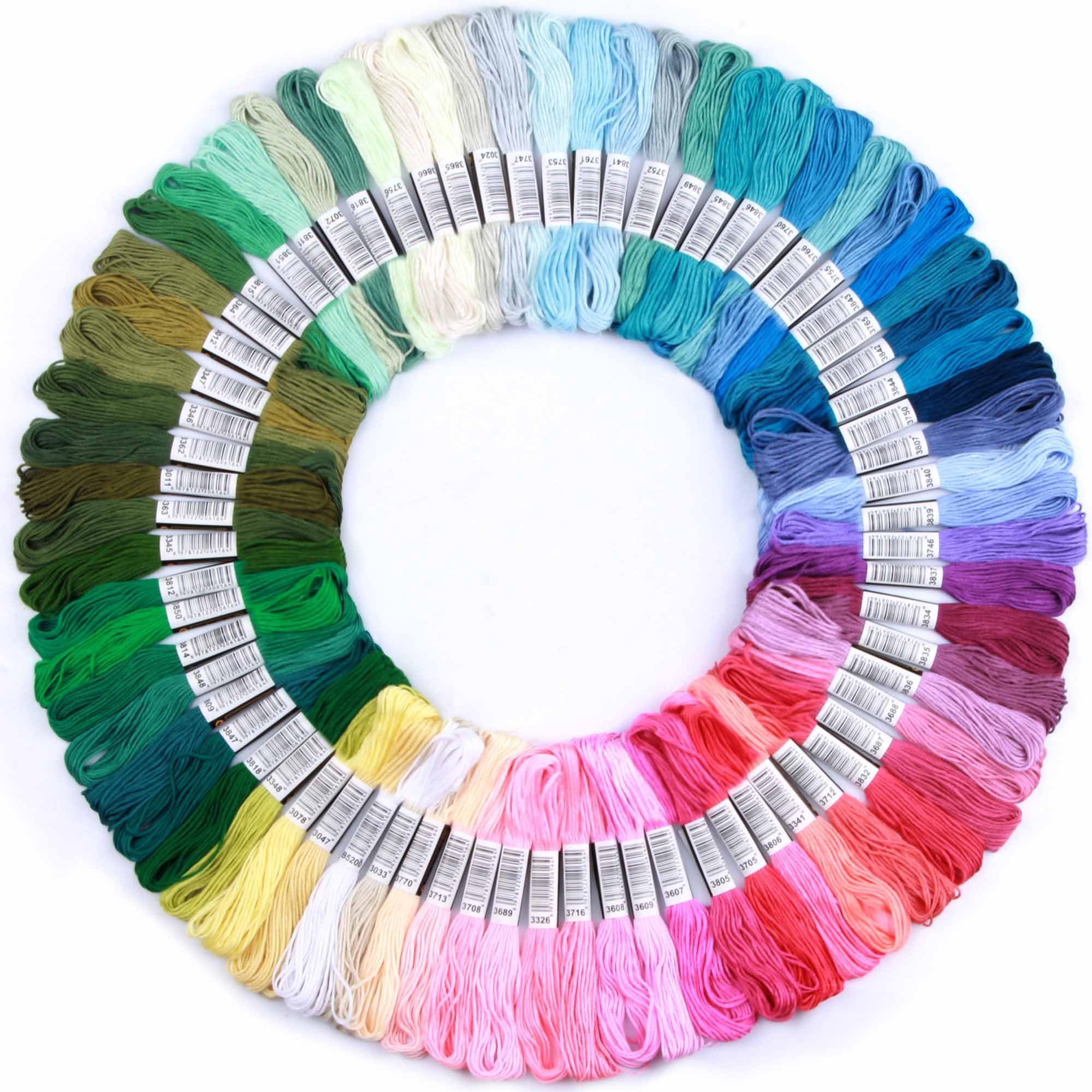 Kit de hilo de bordado de 447 colores, hilo arcoíris para punto de cruz, bordado a mano, cuerda de pulsera de la amistad, suministros de manualidades y manualidades