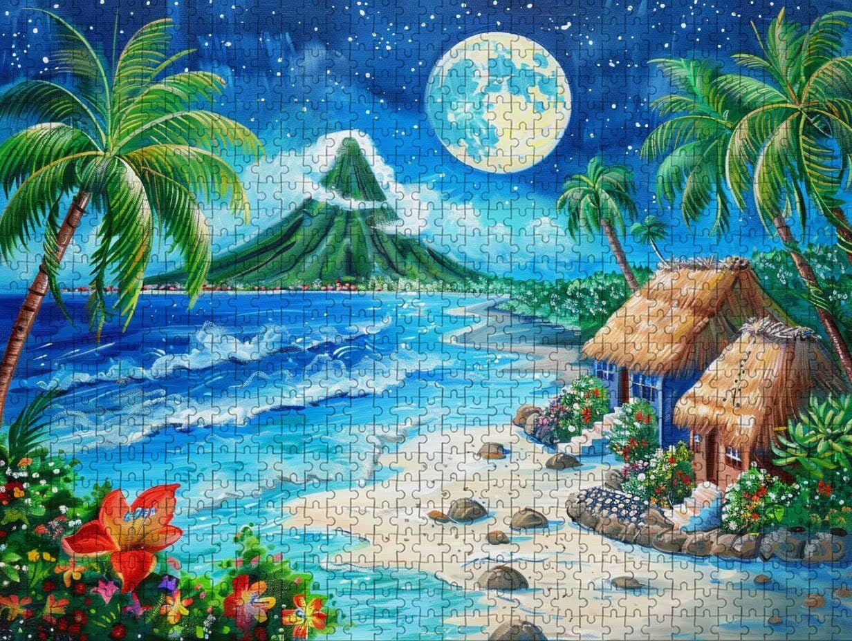 Puzzle 2000 elementów dla dorosłych, księżyc, drewniane puzzle, 99 x 71 cm, części ściśle do siebie pasują, dla mężczyzn, kobiet, starszych seniorów, relaks i odstresowanie, prezenty, dekoracja