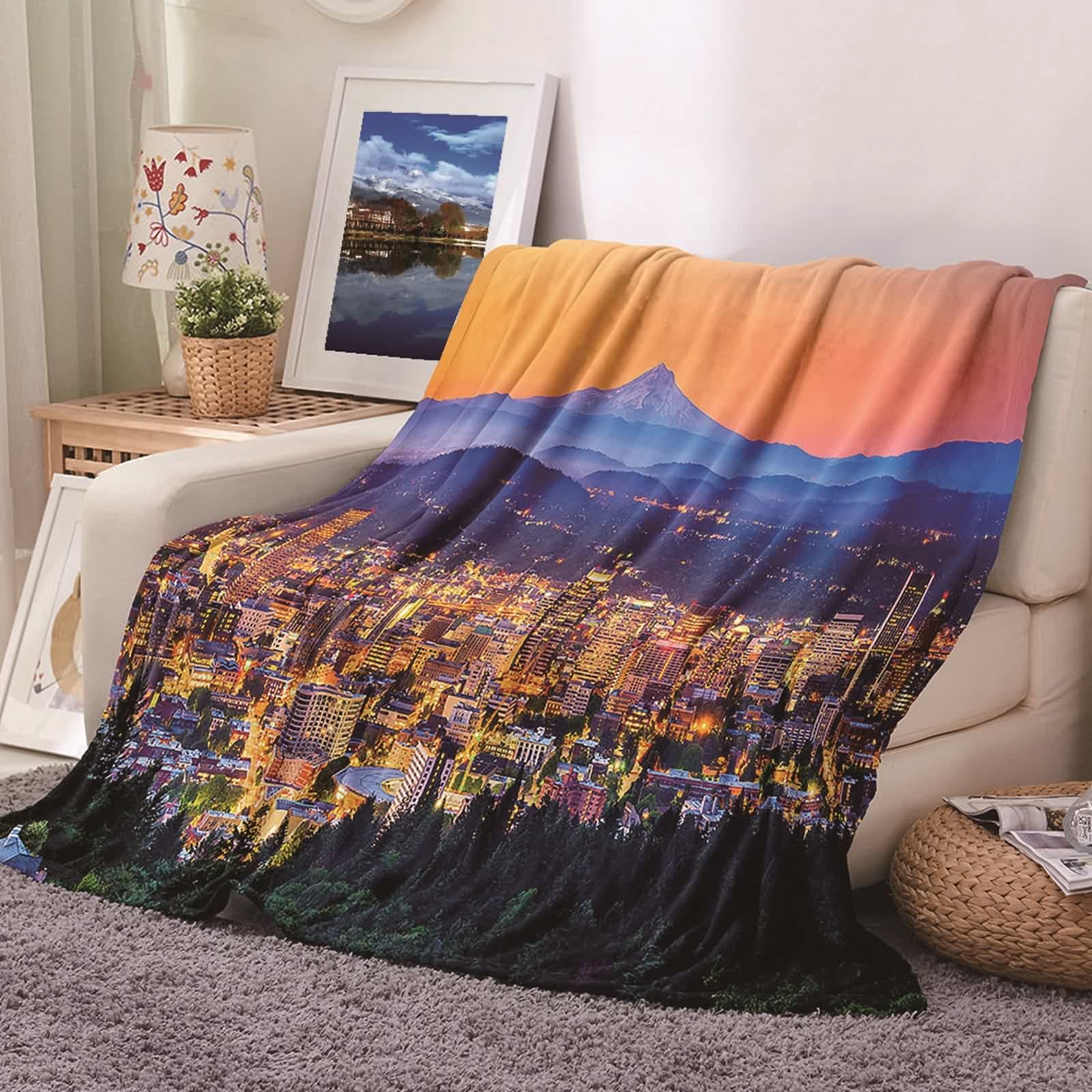 Couverture de lit KnSam plaid flannel pour soirées cocooning canapé