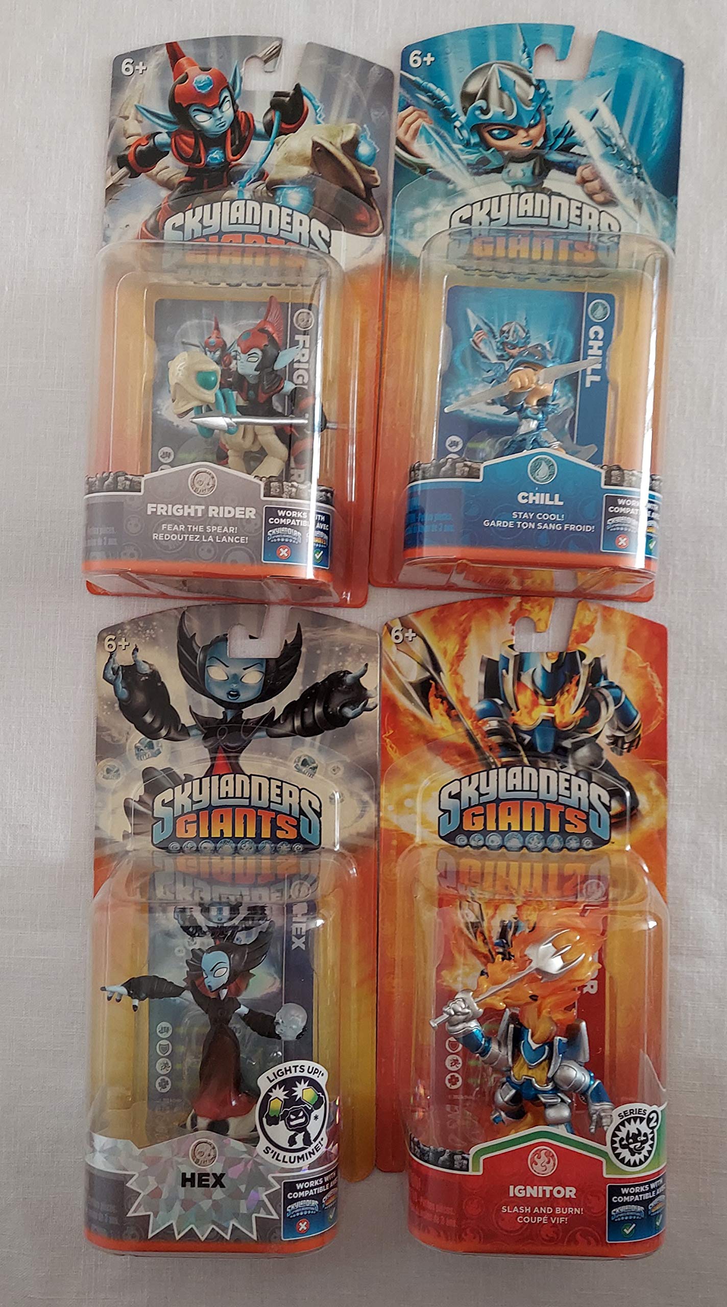 Skylanders Giants 4 Pack Characters Hex, Chill, Ignitor & Fright Rider