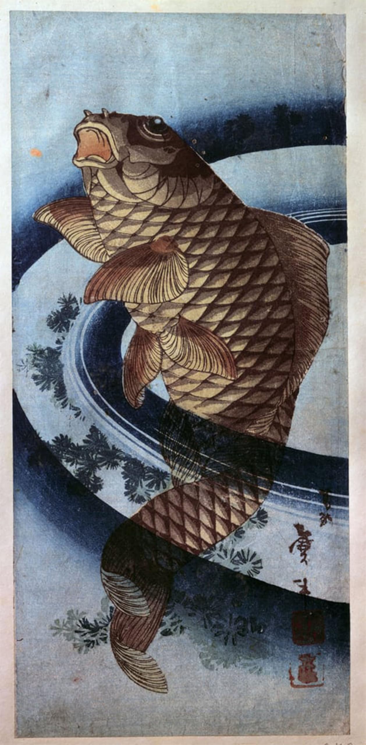 SERENDIPITP Aesthetic Poster Photo Wall Print Retro Picture Japanische Kunstein Karpfen Druck by Katsushika Hokusai Modern Wall Artwork for Home Decor 60x90cm