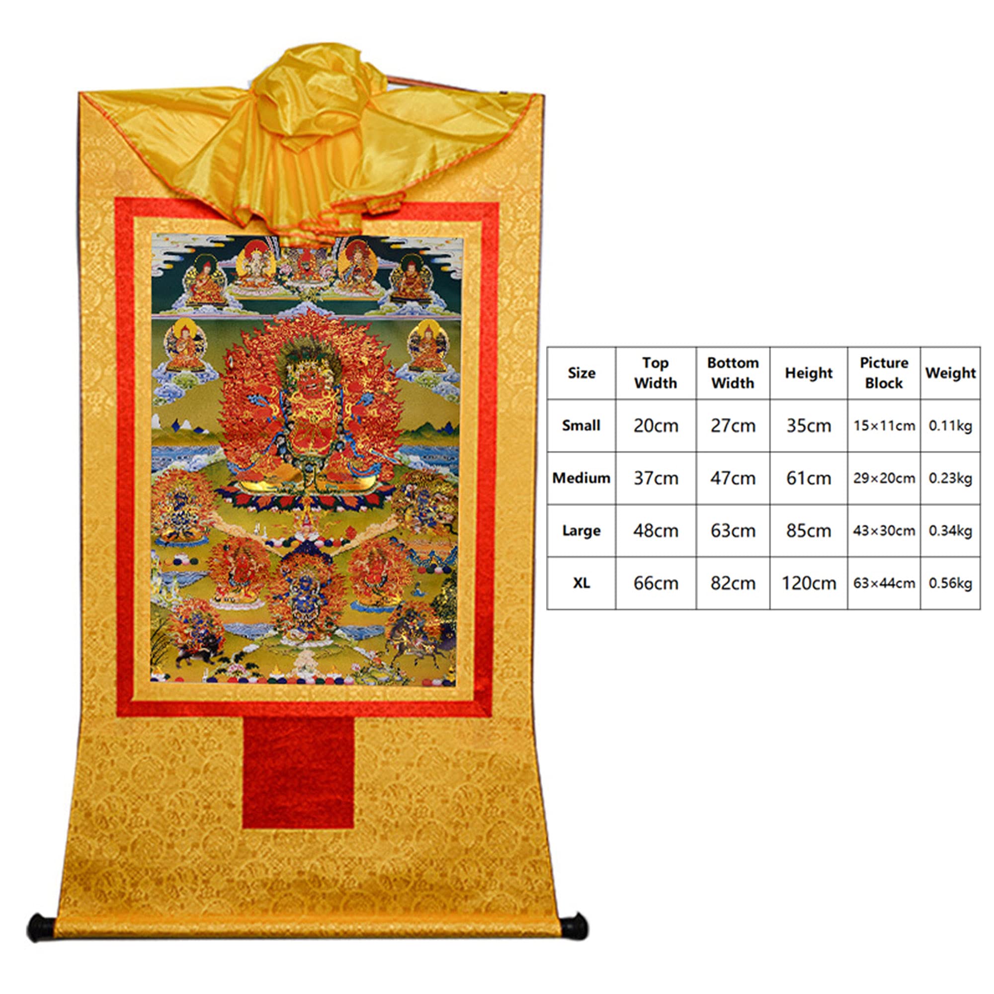 Gandhanra Thangka Tibétain - Hayagriva Thangka - Peinture Tantrique Bouddha à Dorure - Tapisserie Mural pour Décoration Zen - Méditation et Relaxation Spirituelle