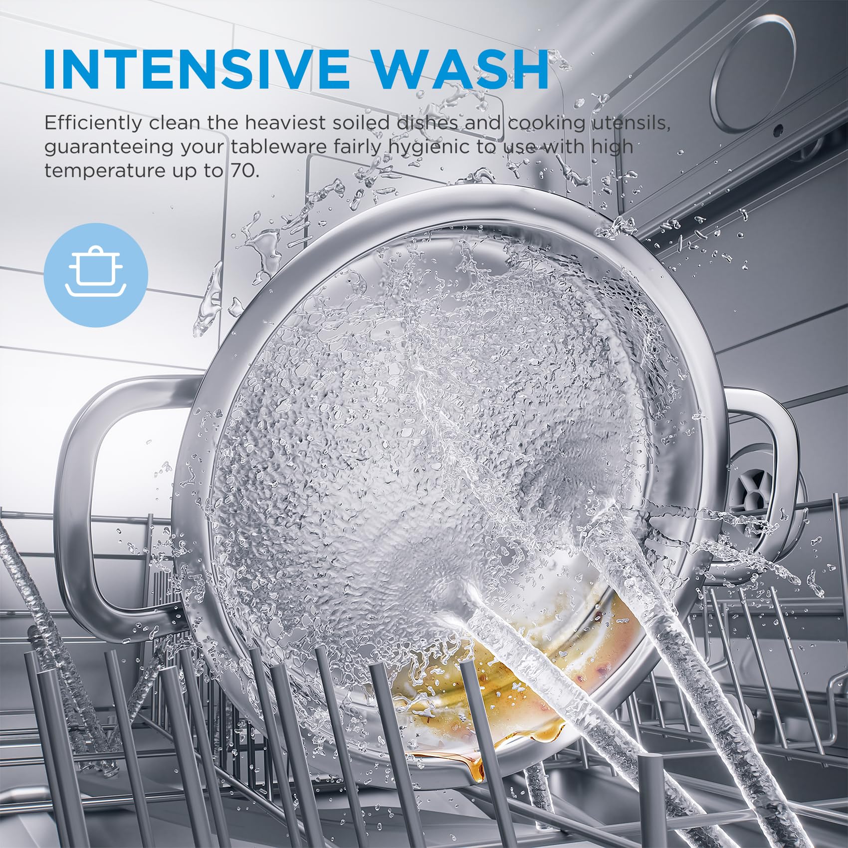 Midea Freestanding Dishwasher with 14 Place Settings, Wi-Fi Connected, 60 cm Width, 44dB Silence, Intensive Wash & Adjustable Basket, Stainless Steel-MDWEF1433D(SS) [Energy Class C] — view 6
