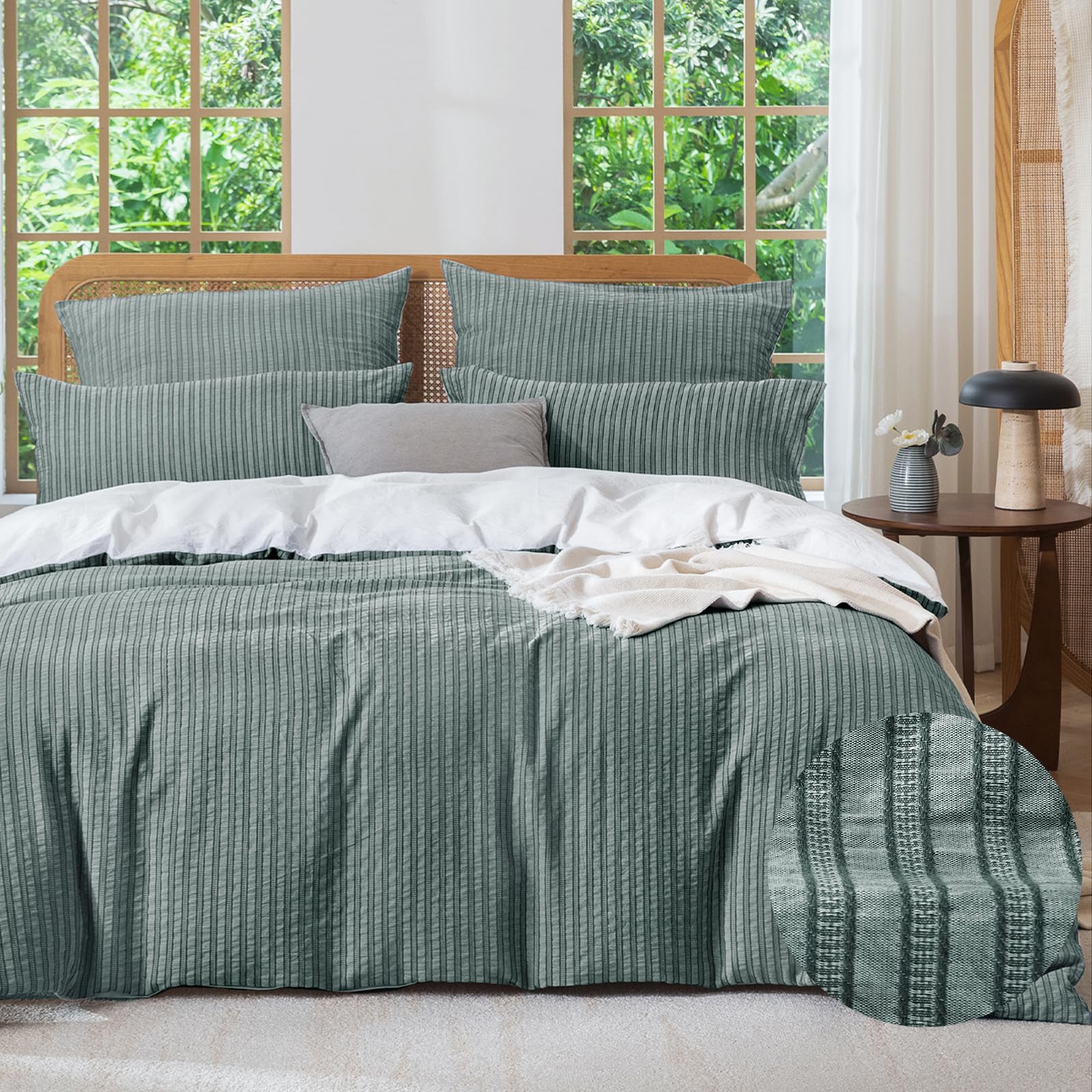 SOULFUL Gestreift Jacquard Gewaschene Baumwolle Bettwäsche Set
