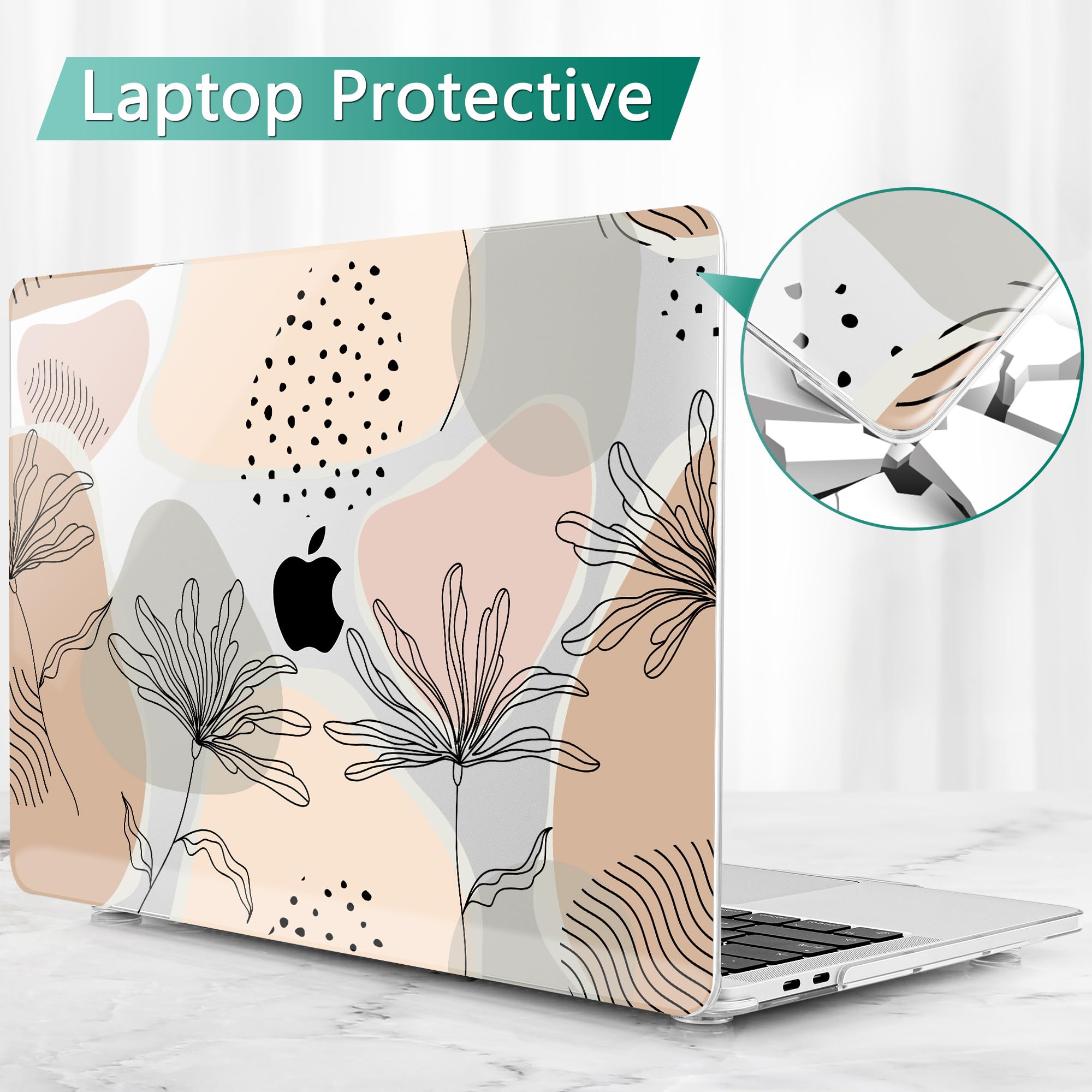 BlueSwan Coque MacBook Pro 13 Pouces 2016-2022 M1/M2 - Protection Anti-Choc TPU/PC, Noir Mat - Modèles A2338/A2251/etc.
