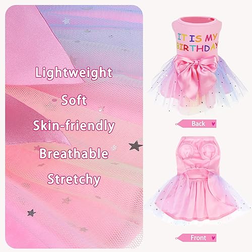 Miniatura 17 de PUPTECK Vestido de Navidad para perro, disfraz de cachorro, ropa para perros pequeños con falda de lazo, pijama Rojo (Navidad)