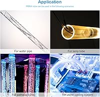 Vista 6 de MECCANIXITY Tubo Redondo Rígido Transparente de Acrílico 6mm (1/4") ID 8mm (5/16") OD 356mm para Lámparas y Linternas, Sistema de Refrigeración por