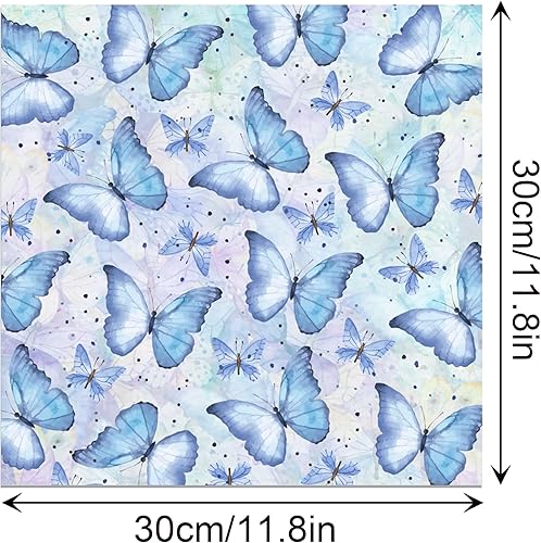 Miniatura 4 de JOINFANXIN Bloc de papel para álbum de recortes de mariposa de acuarela morada, 24 piezas de papel de decopodge de doble cara con patrón de flores