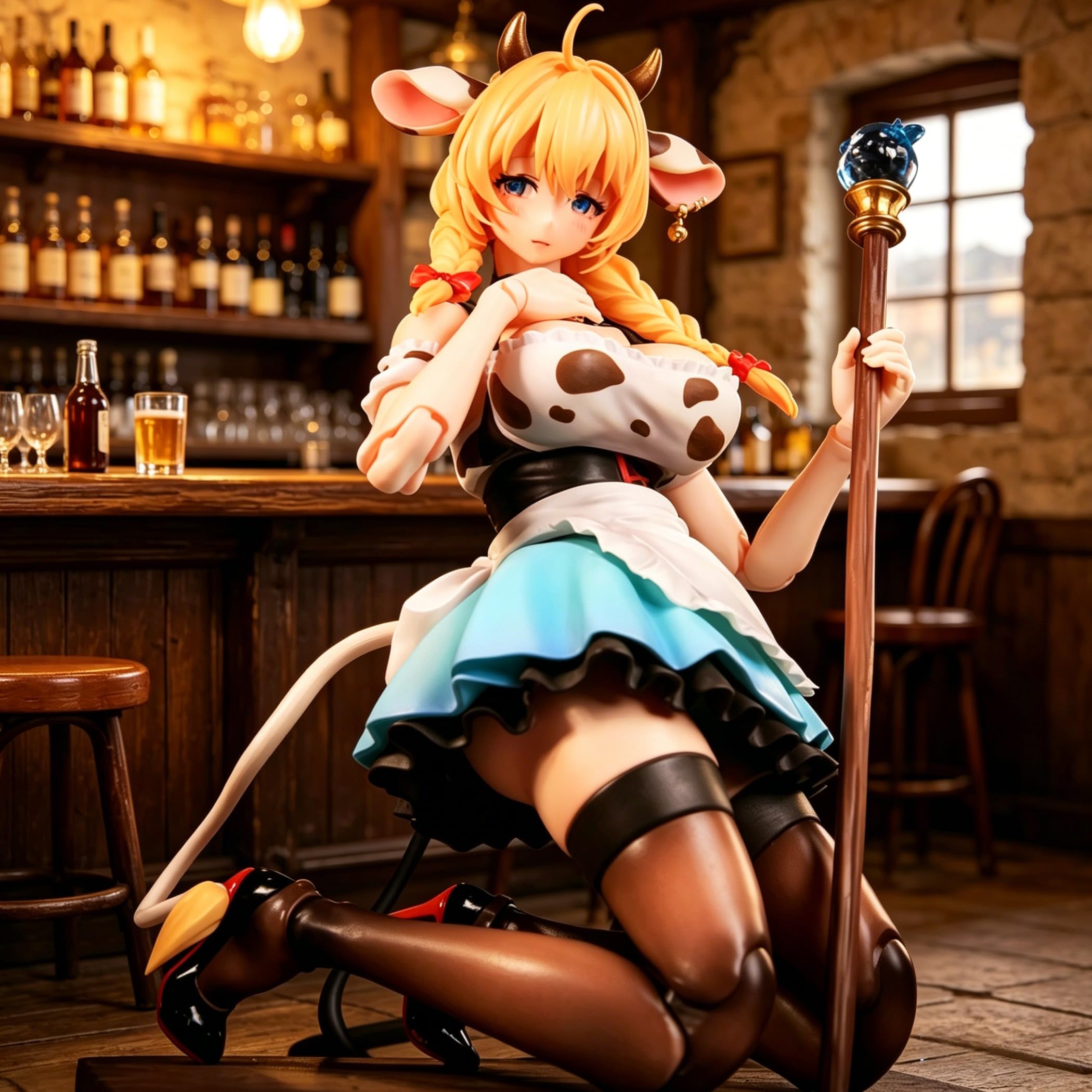 LADoTOYS Magic Continent Land Squad Daisy Taurus Waitress Ver. Cow Maid Girl Action Figure Articolata Modello da Collezione con Accessori, Decorazione Desktop e Regalo 1/12 15 cm