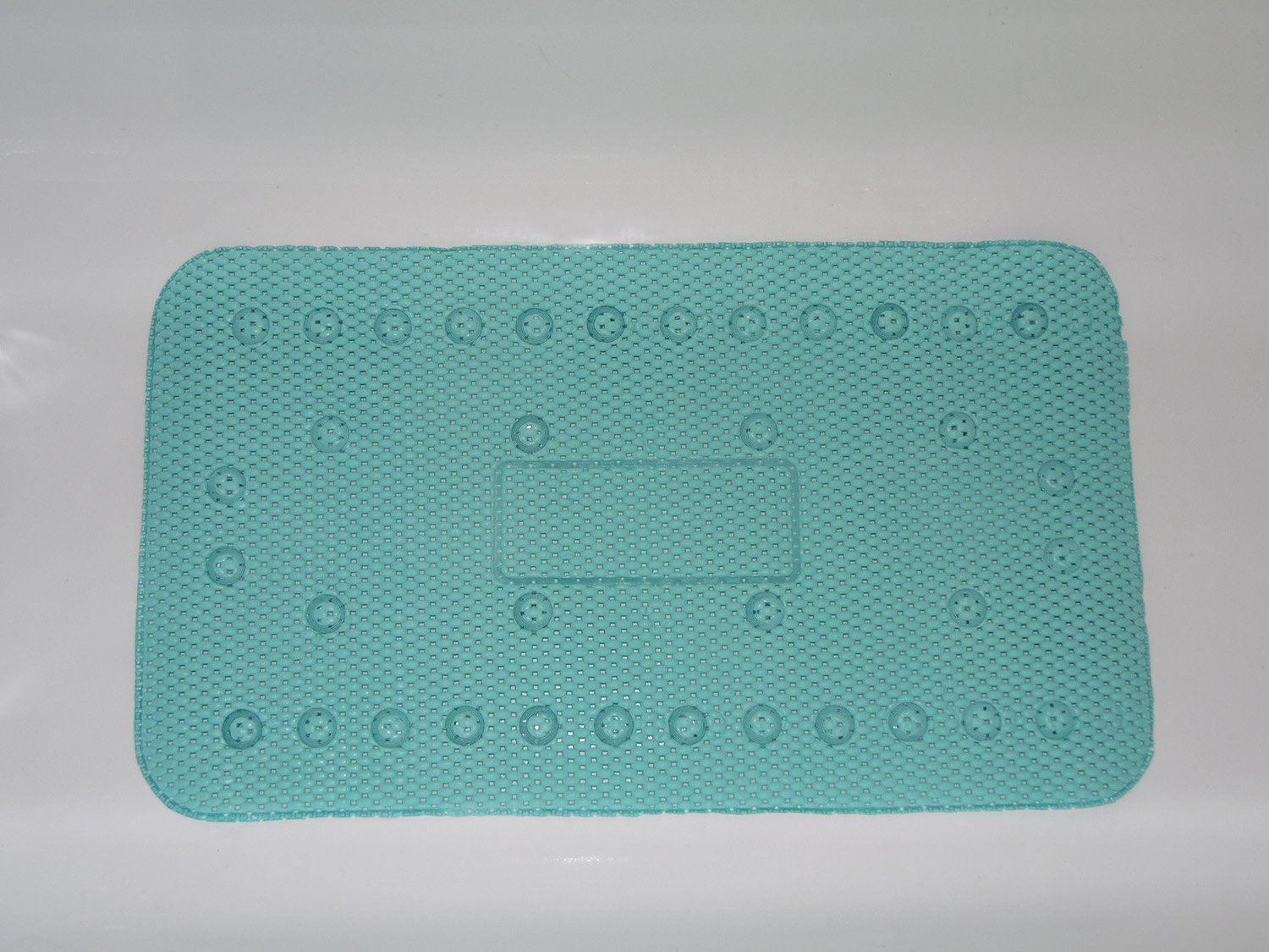 Tub Pillow and Bath Mat Set in Soft Waffle Foam | Perfect Set for a Relaxing Bath (Aqua)