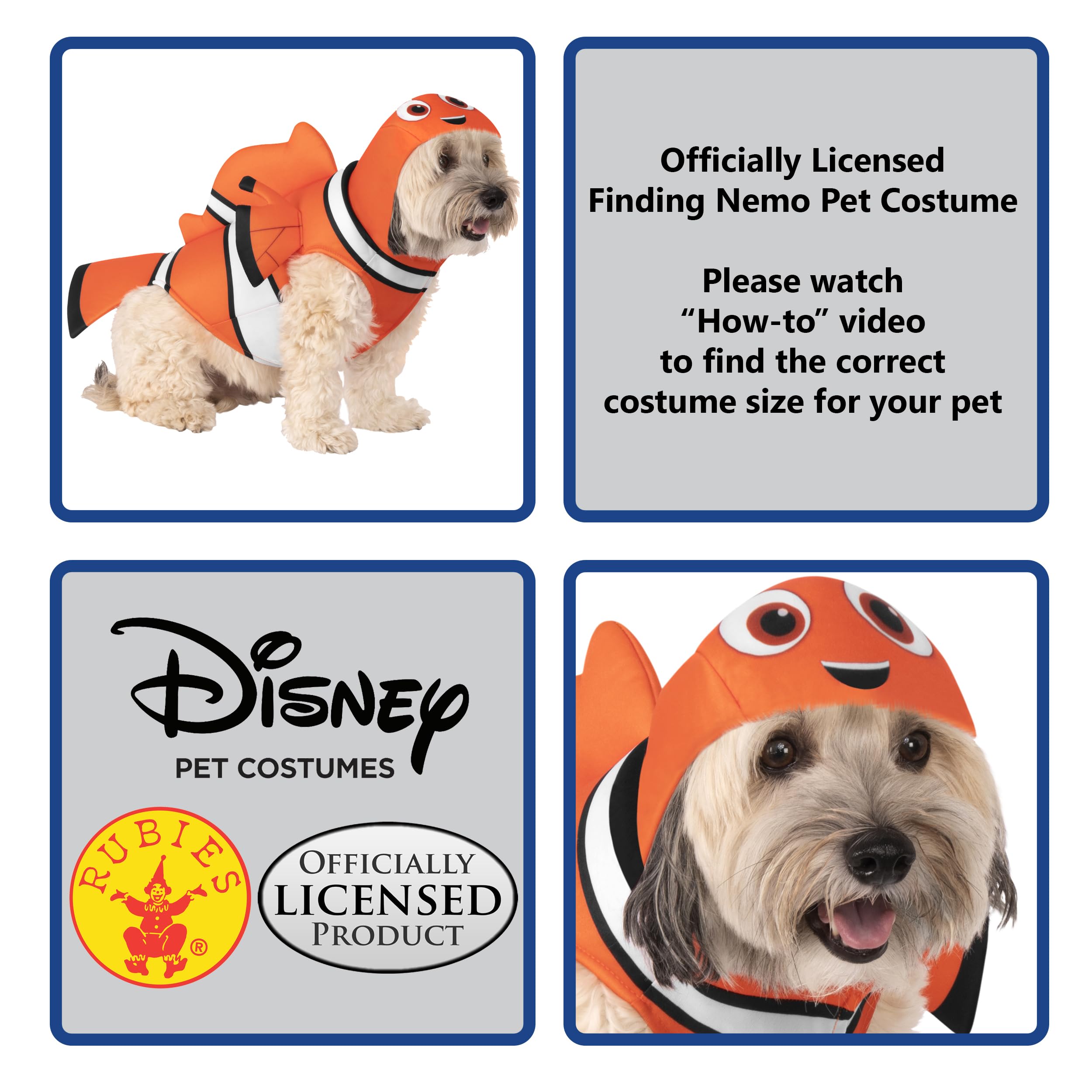 Rubies Disney Alla ricerca di Nemo, costume per animali domestici, taglia S, per feste a tema e Halloween