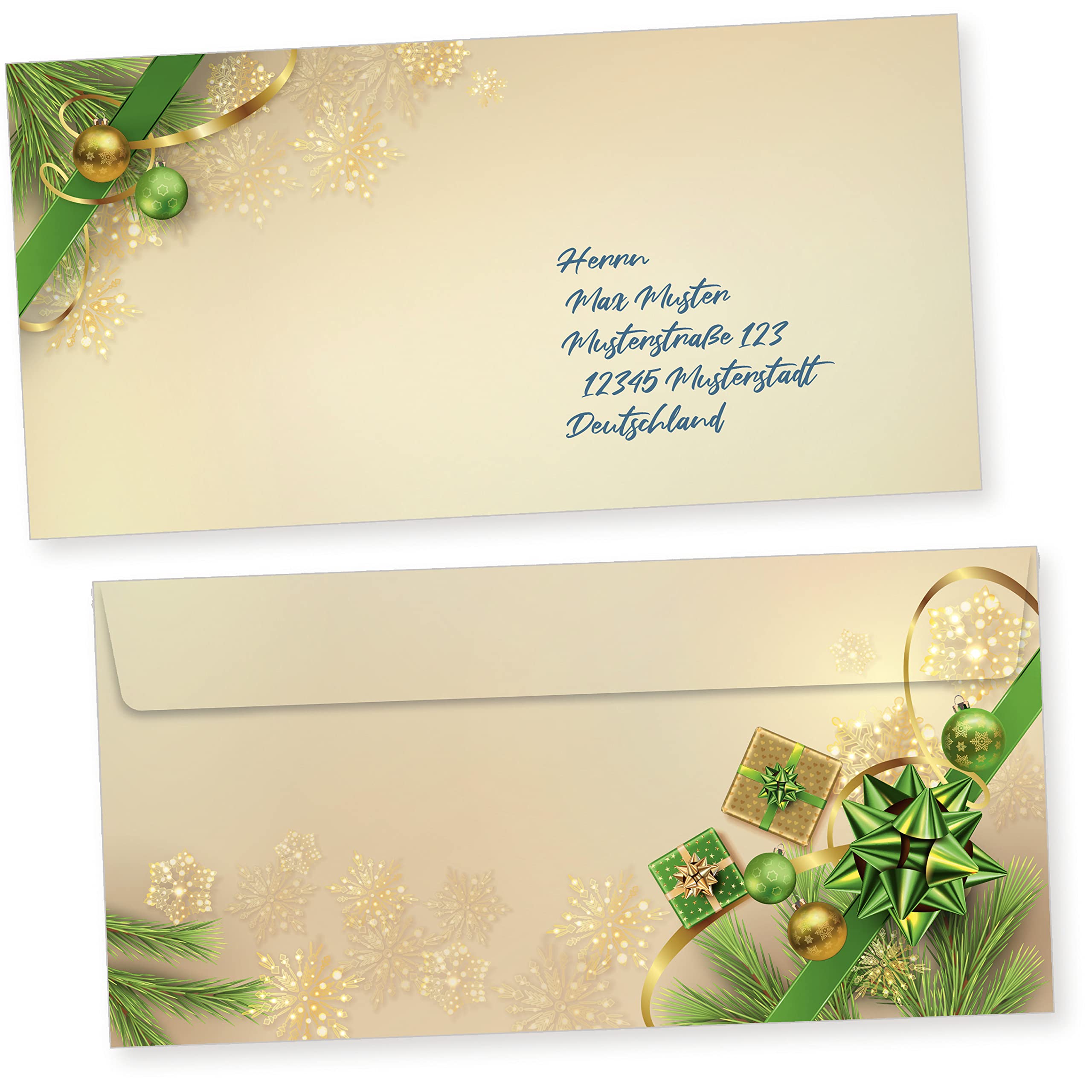 Chalet Noel 250 Sets Weihnachtsbriefpapier mit Umschlag ohne Fenster Weihnachtspapier A4 Briefpapier Weihnachten