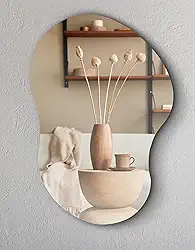 Espelho Decorativo Orgânico Cloud 70x50cm Vidro Lapidado Fita Dupla Face - Facil Aplicação