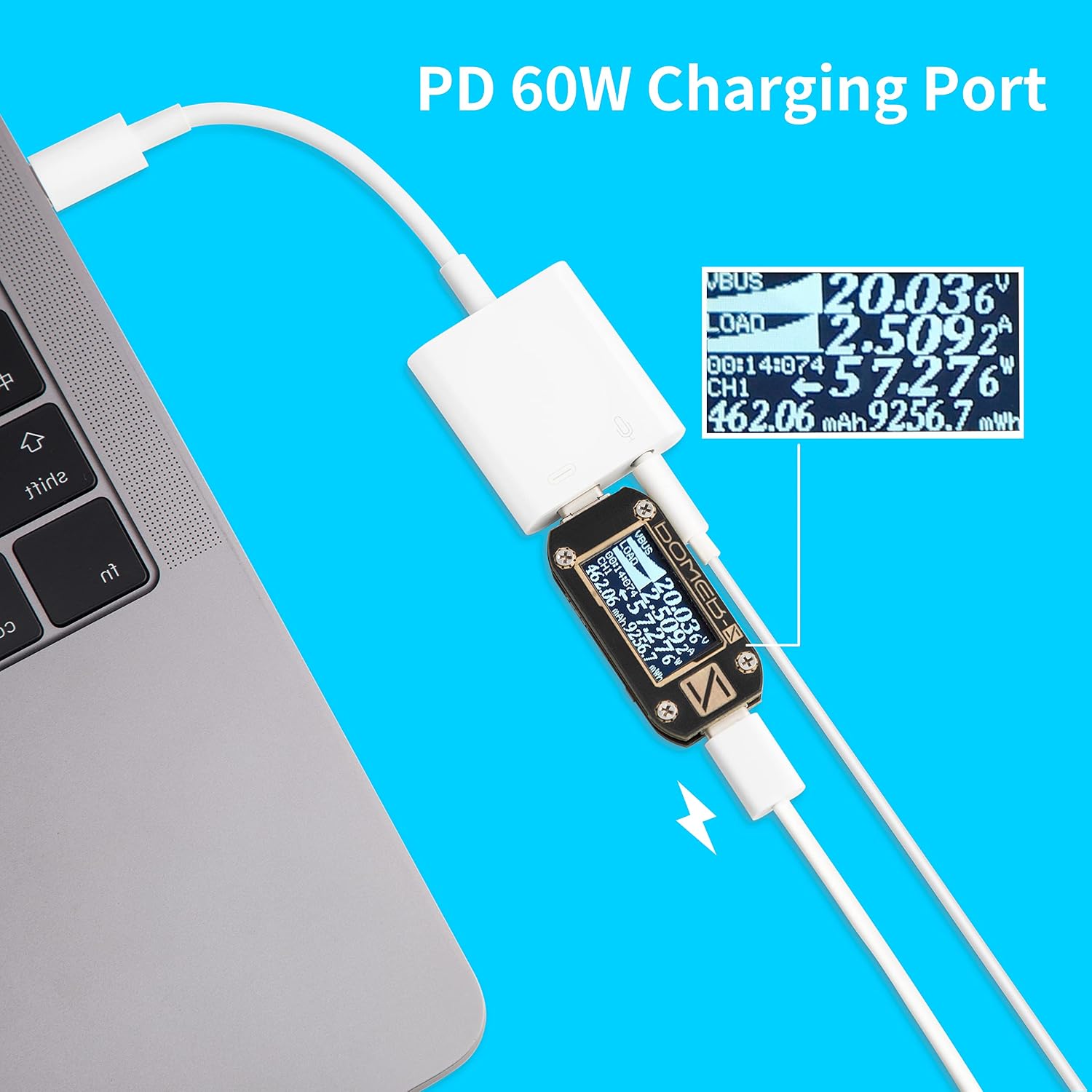 USB C to 3.5mm Audio Adapter, USB C Headphone Adapter and PD 60w Charger USB-C to Headphone Jack Adapter with Hi-Fi DAC Chip Support Lossless Music For Android iPad pro MacBook Pro/Air M1 M2(White)